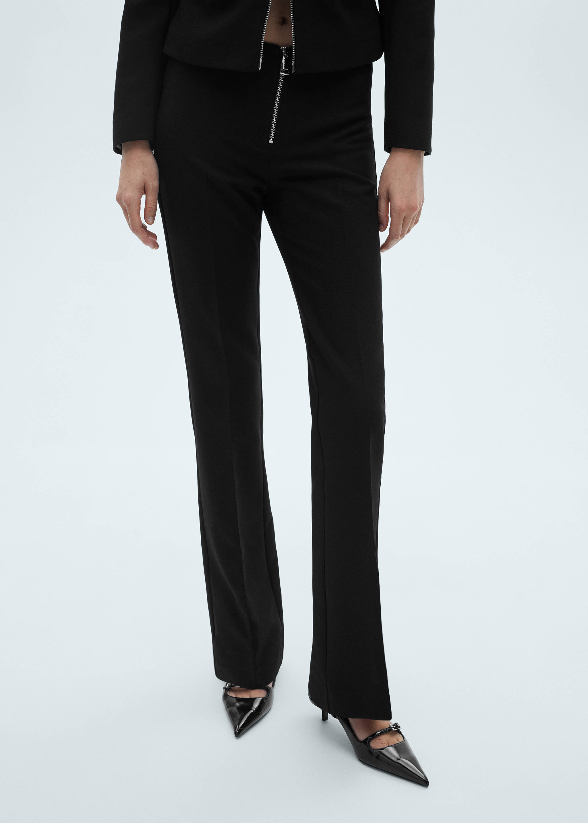 Flared trousers with zip - Medium plane