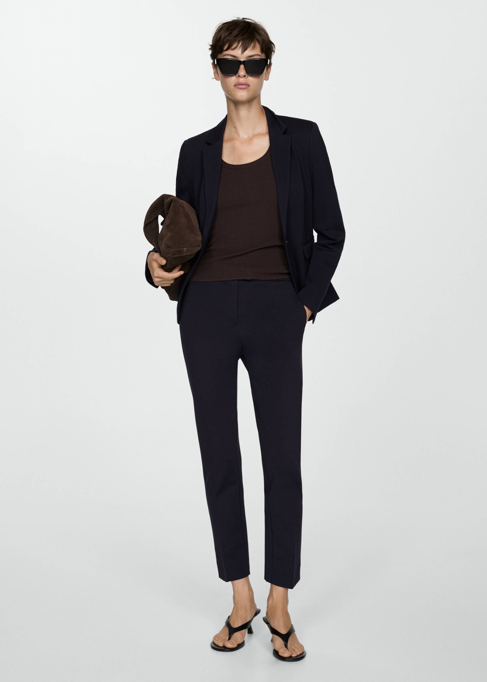 Suit blazer with flap pockets - General plane