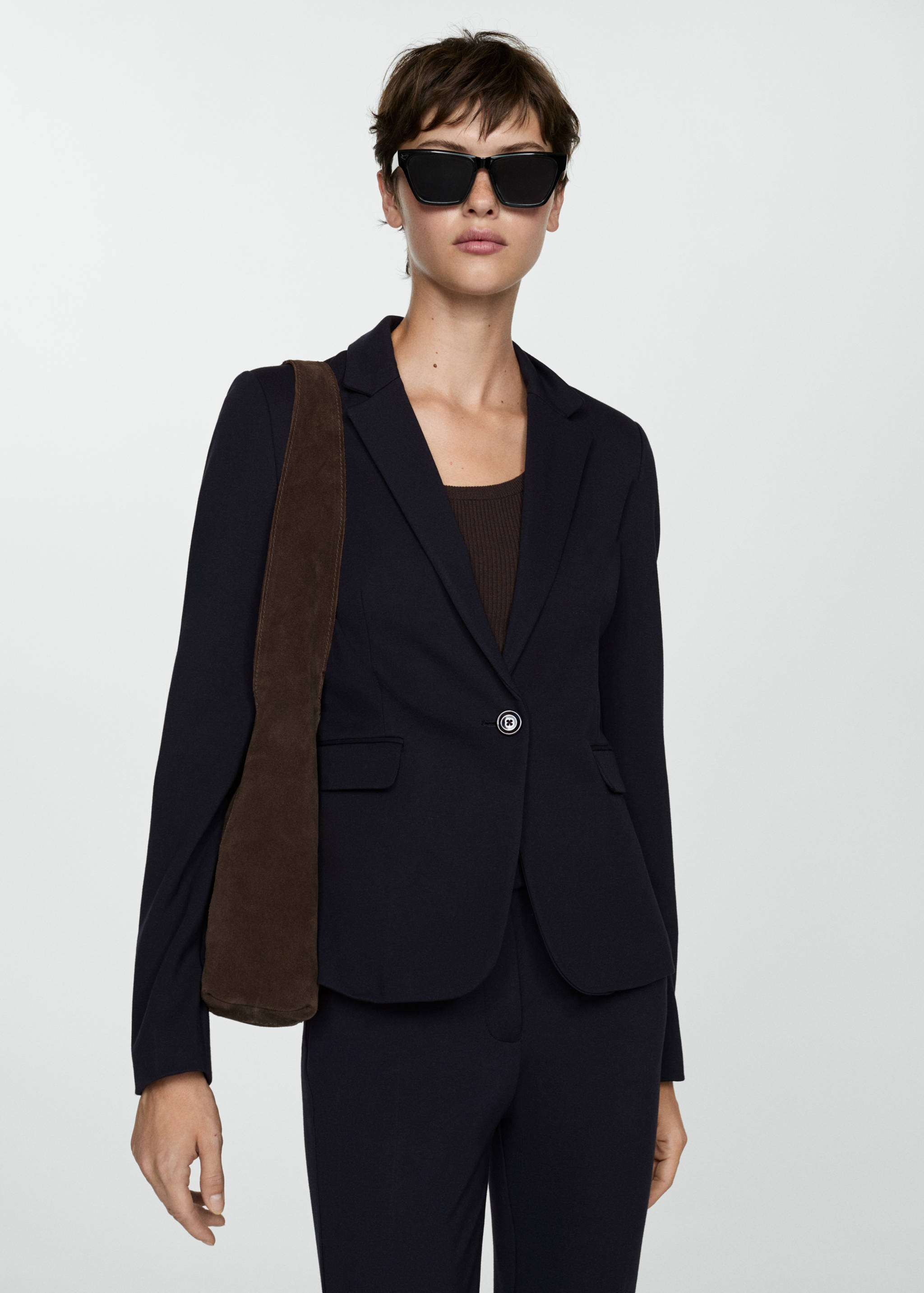 Suit blazer with flap pockets - Medium plane