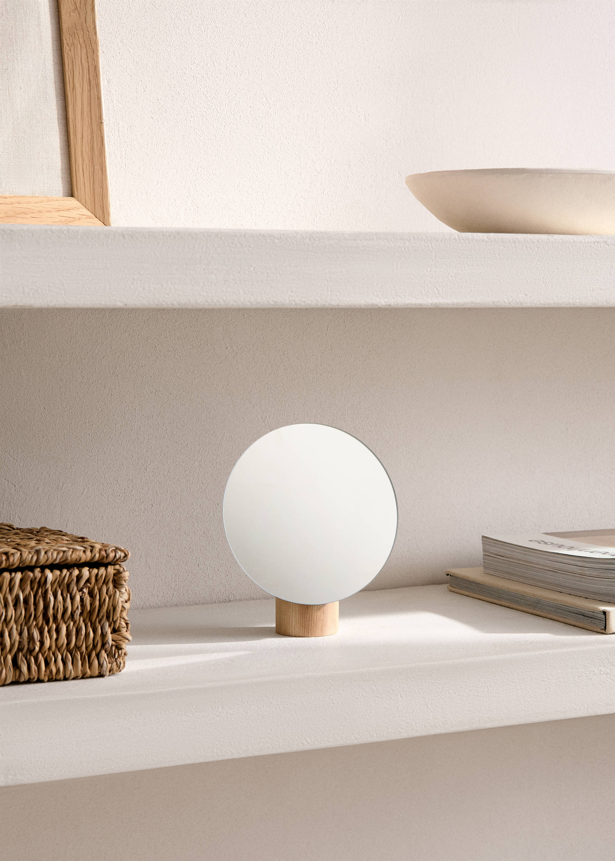 Ash wood vanity mirror - General plane