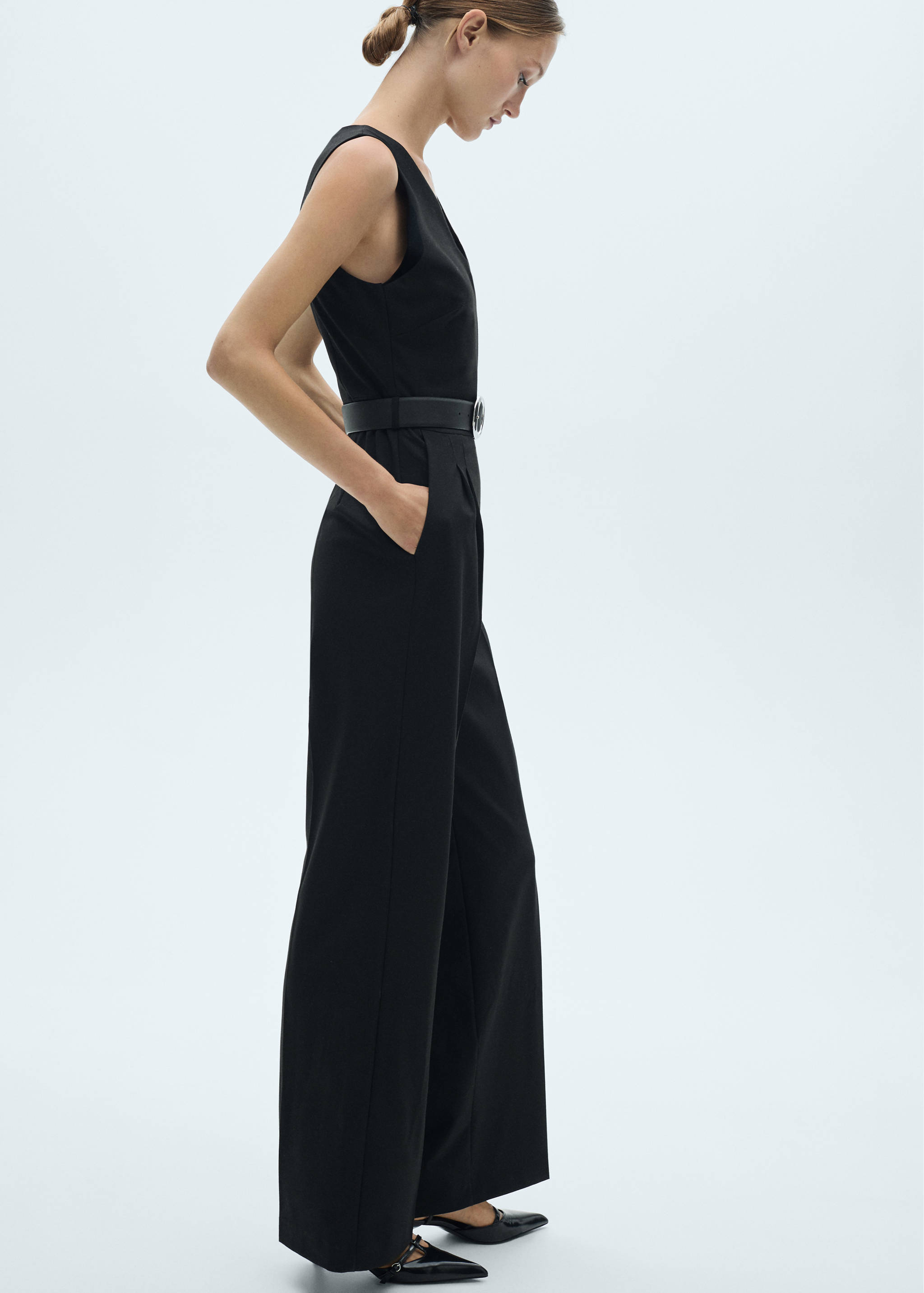 Belt long jumpsuit - Medium plane