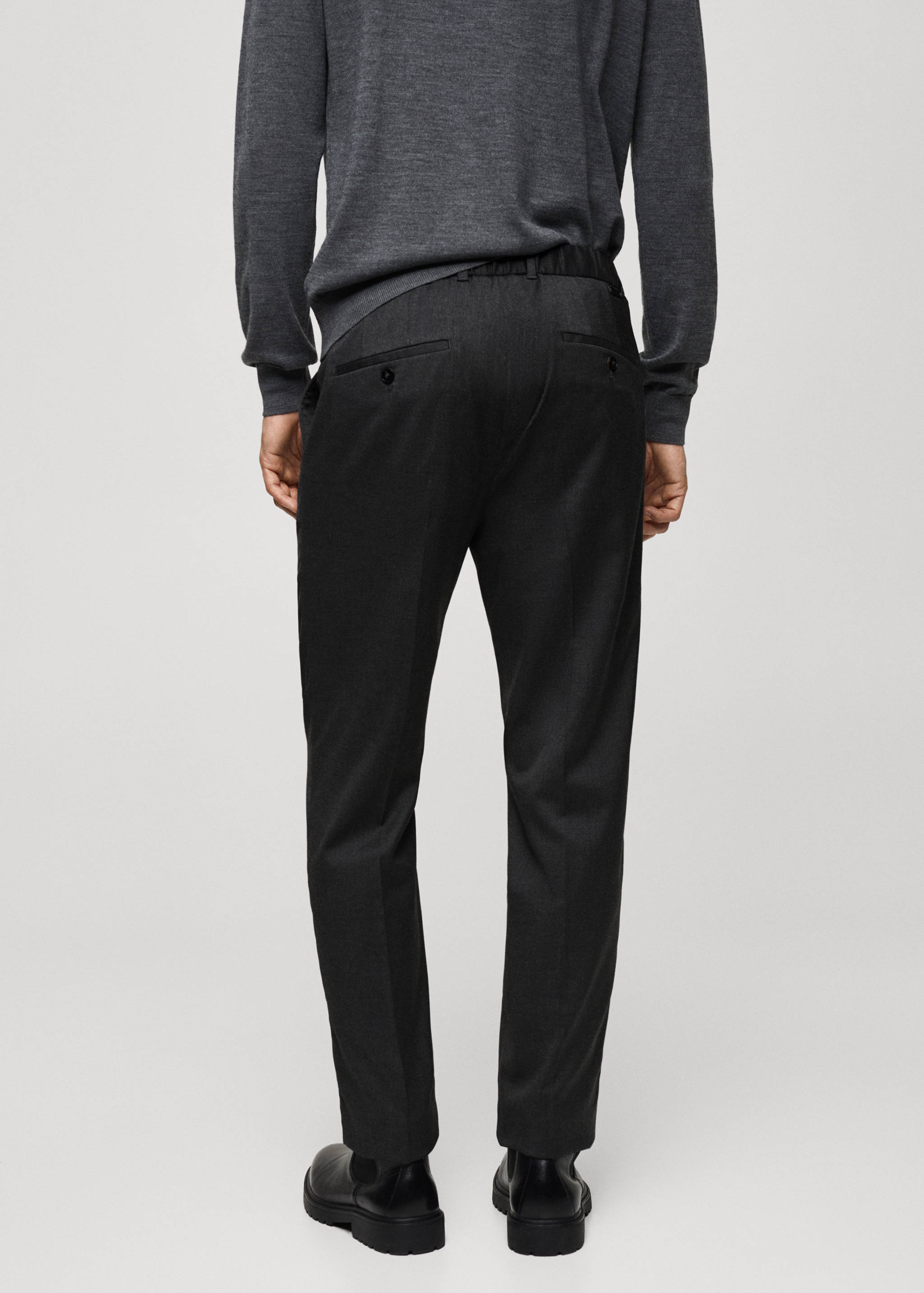 Pleated slim-fit trousers - Reverse of the article