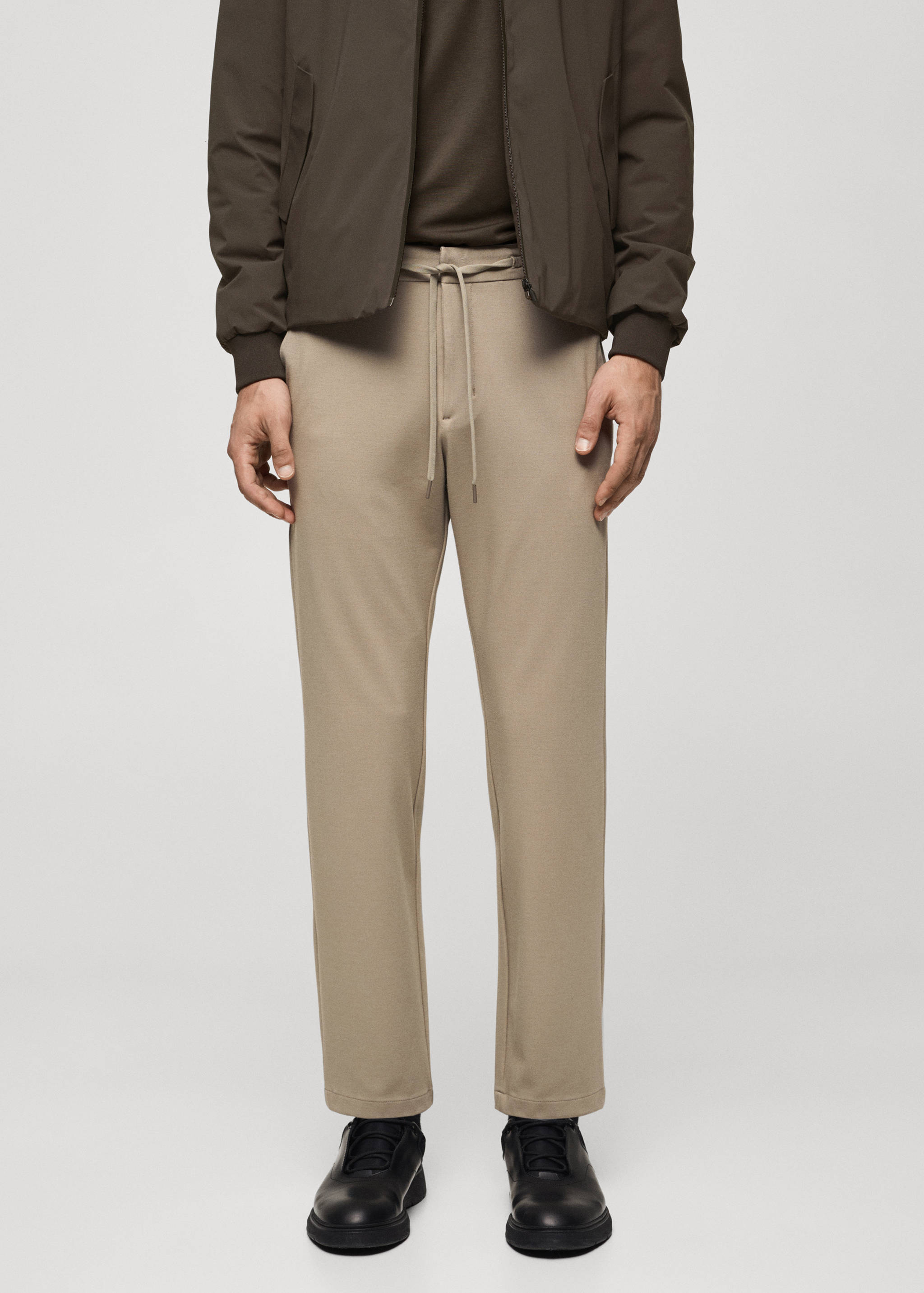 Pantalon slim-fit comfort stretch cordon - Plan moyen