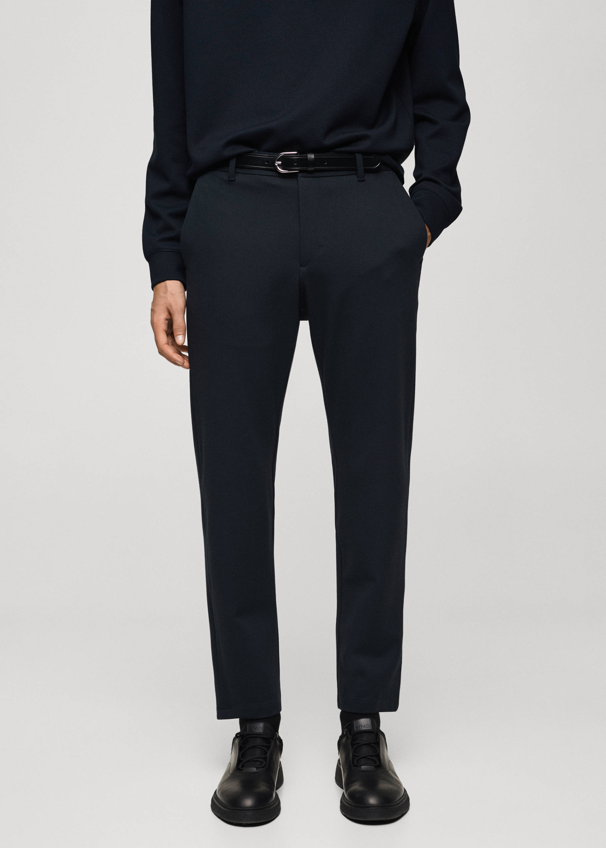 Pantalon slim-fit comfort stretch cordon - Plan moyen