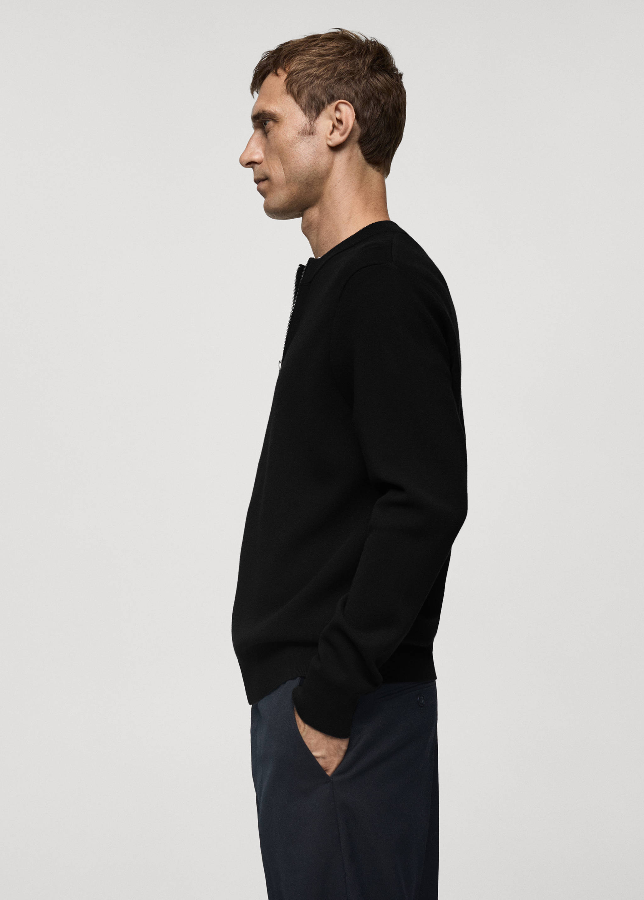 Medium-knit zip-up cardigan - Details of the article 2