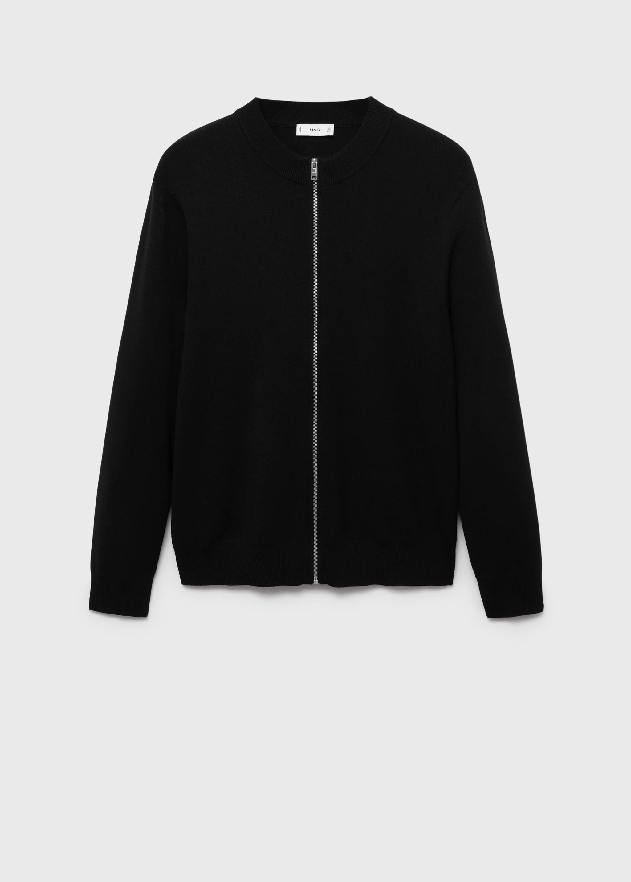 Medium-knit zip-up cardigan - Article without model