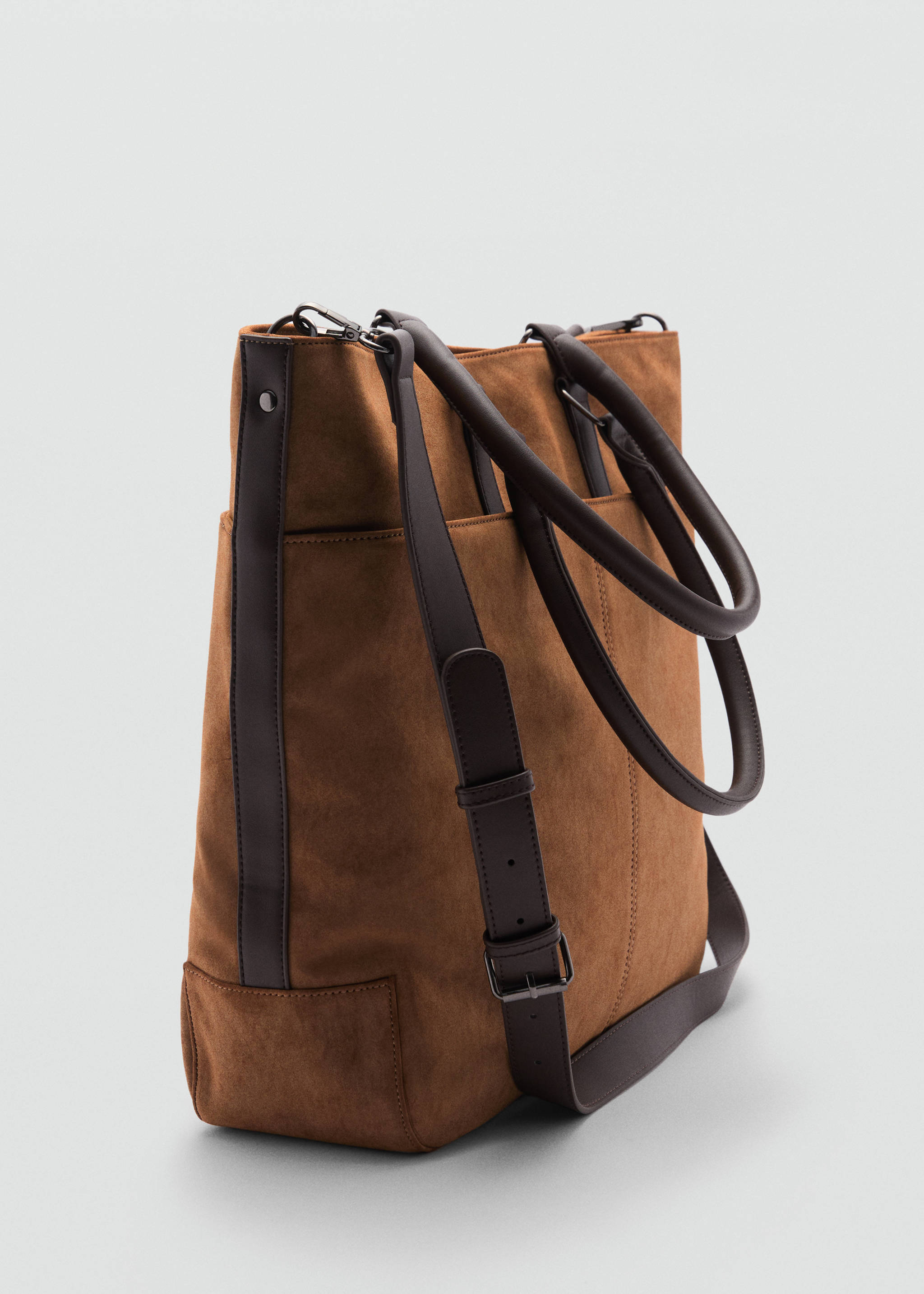 Faux-suede crossbody bag - Medium plane