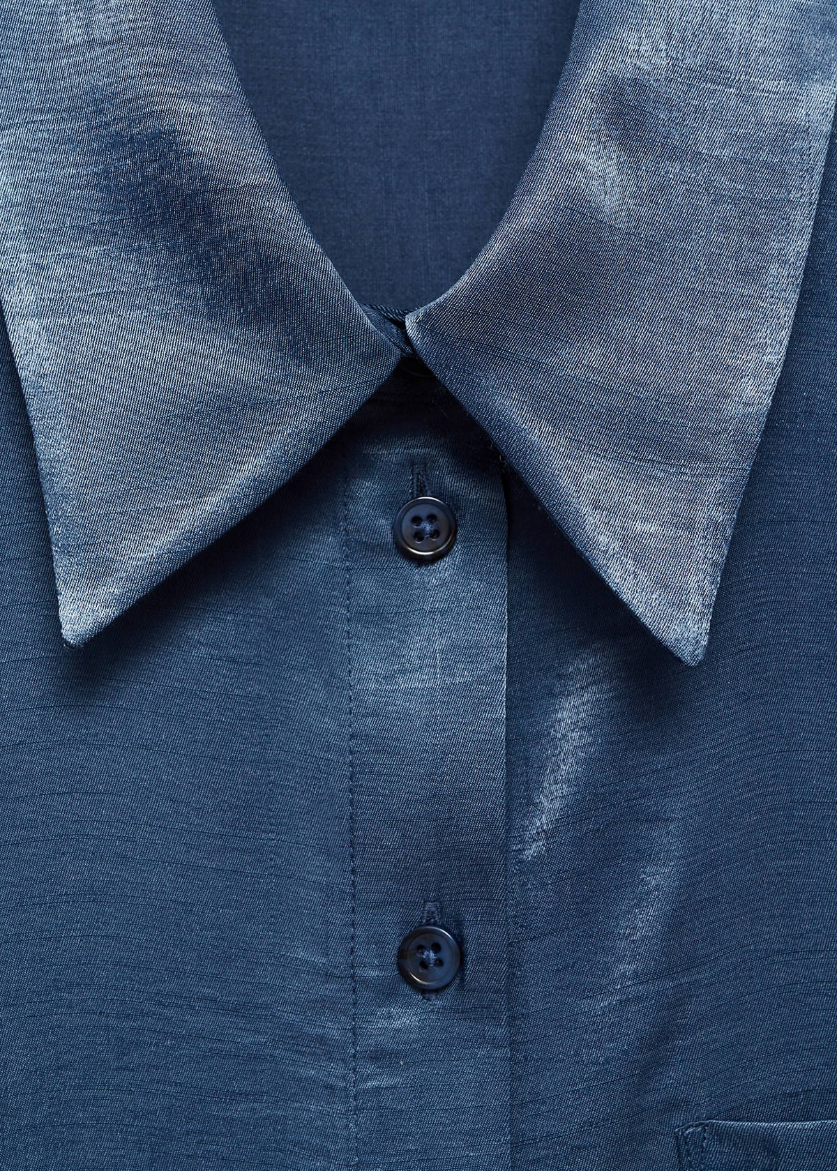 Satin shirt with bow — Blue