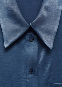 Satin shirt with bow — Blue 7