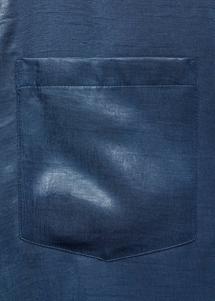 Satin shirt with bow — Blue