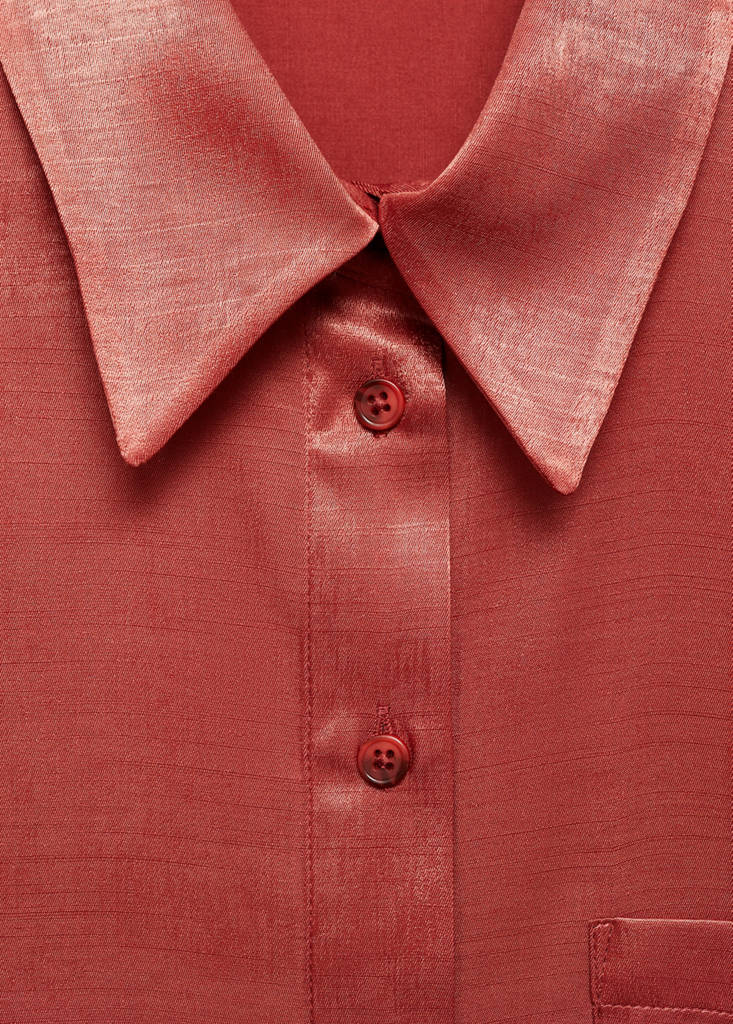Satin shirt with bow — Red