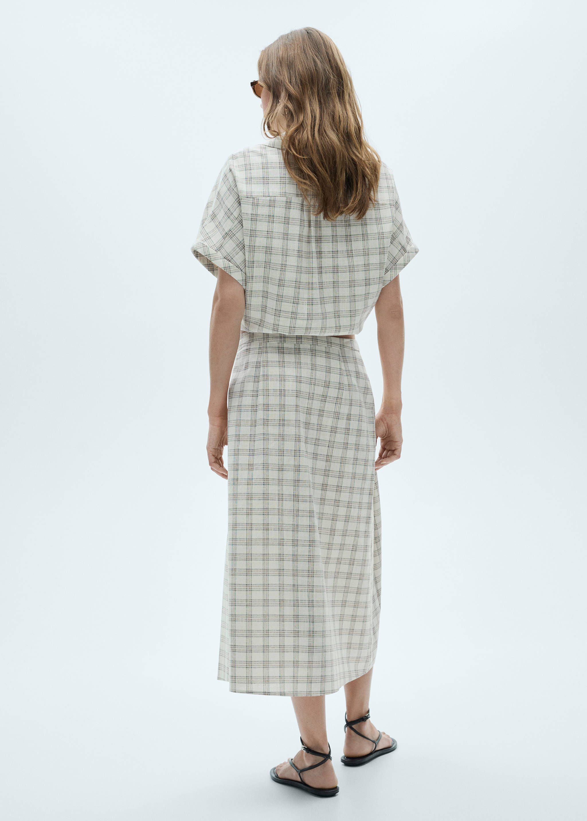 Camisa crop cuadros - Reverso del artículo