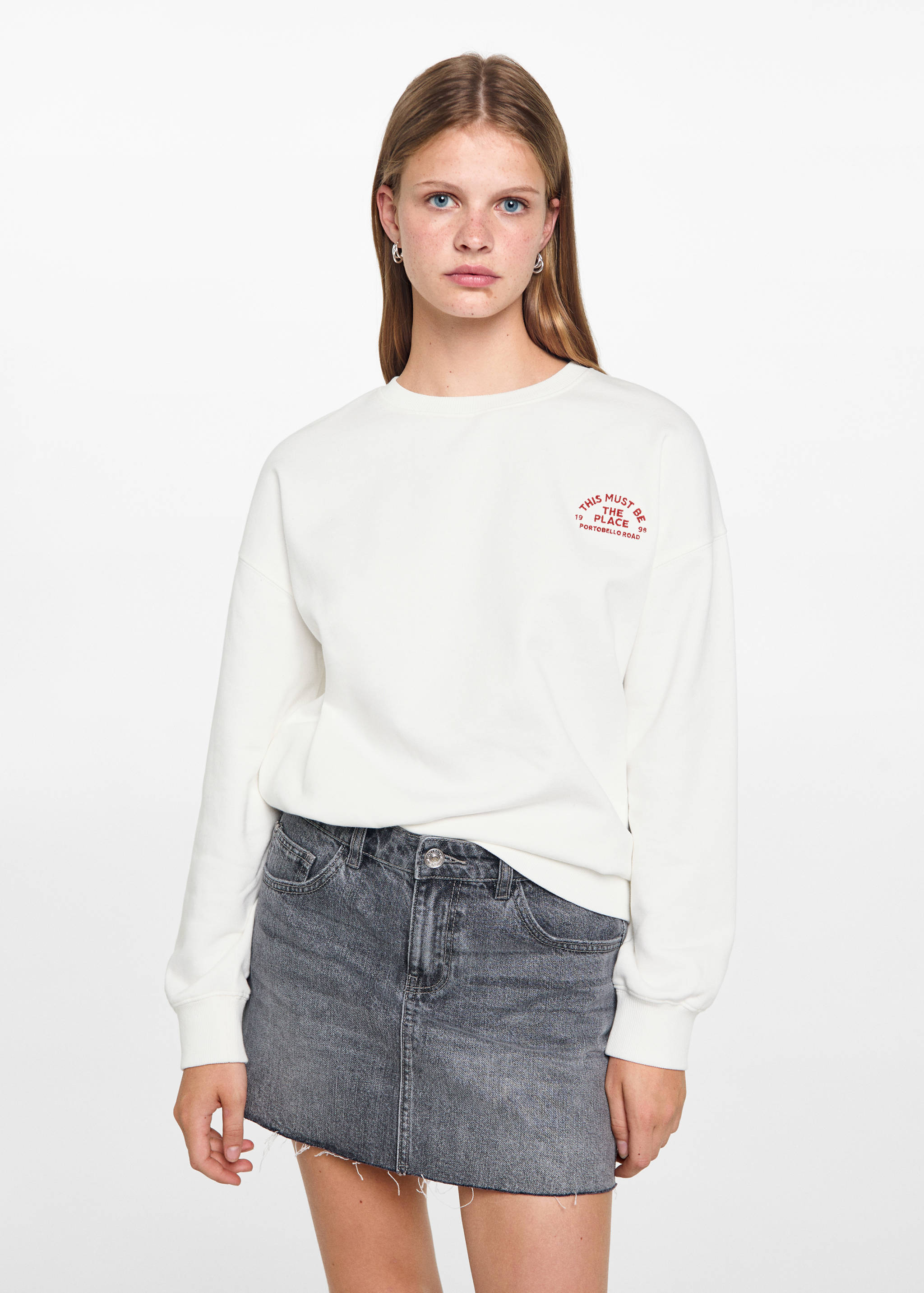 Printed cotton sweatshirt - Medium plane