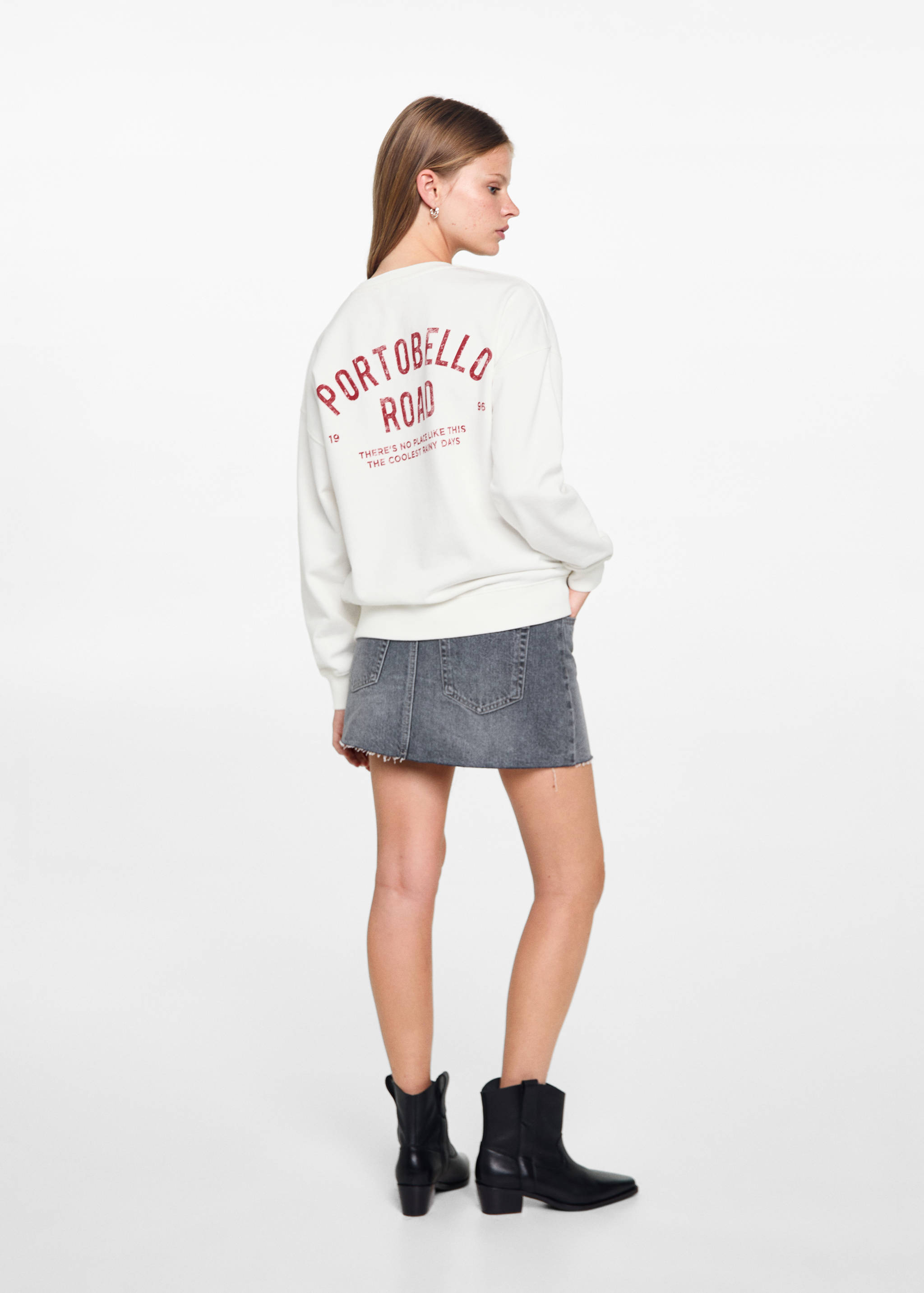 Printed cotton sweatshirt - Reverse of the article