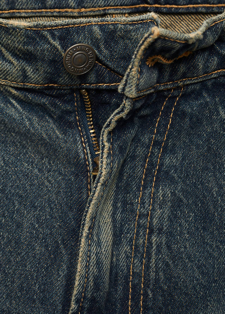 Straight-fit jeans with frayed effect — Mint Green