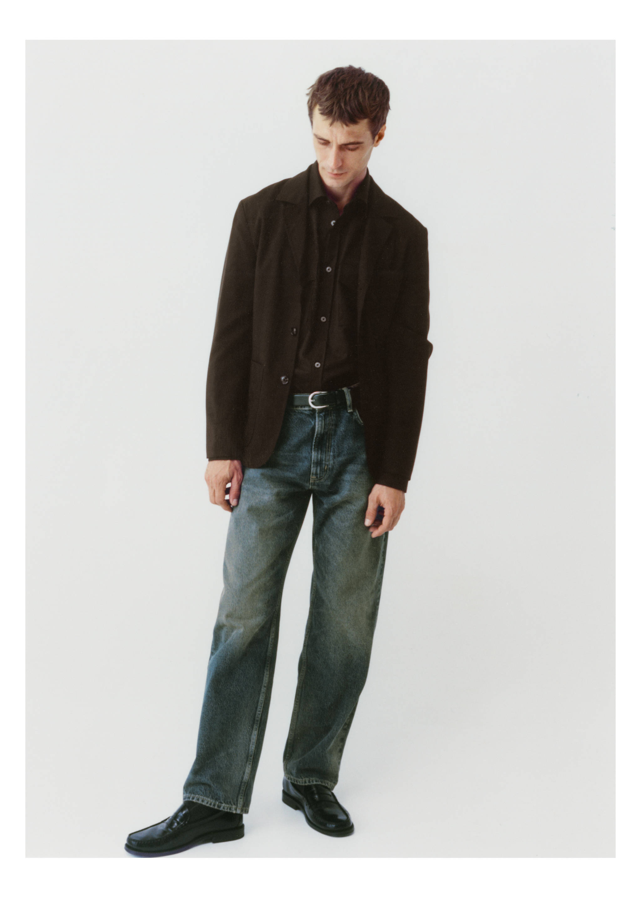 Jeans straight fit efecto desgastado - Detalle del artículo 3, Verde menta. Ref: 77086002-00.