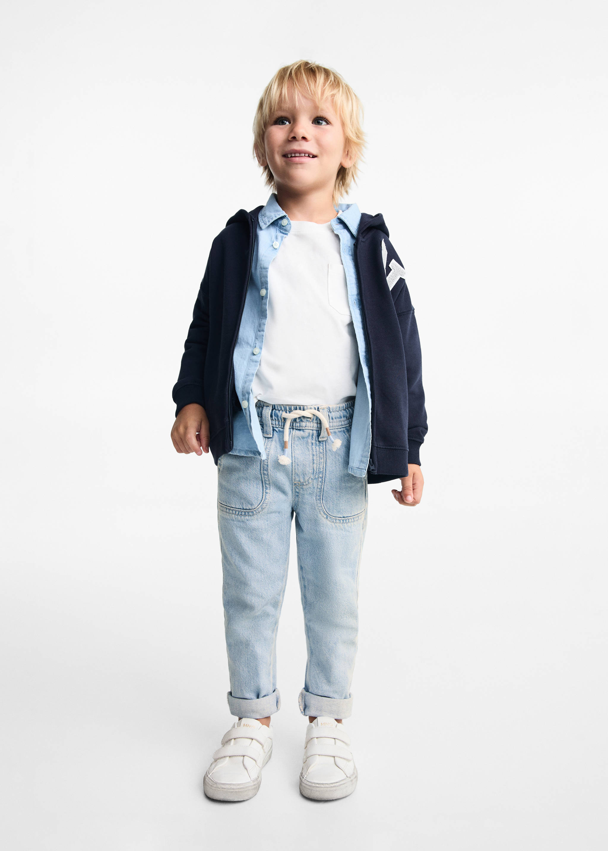 Jeans with elastic waist and pockets - General plane