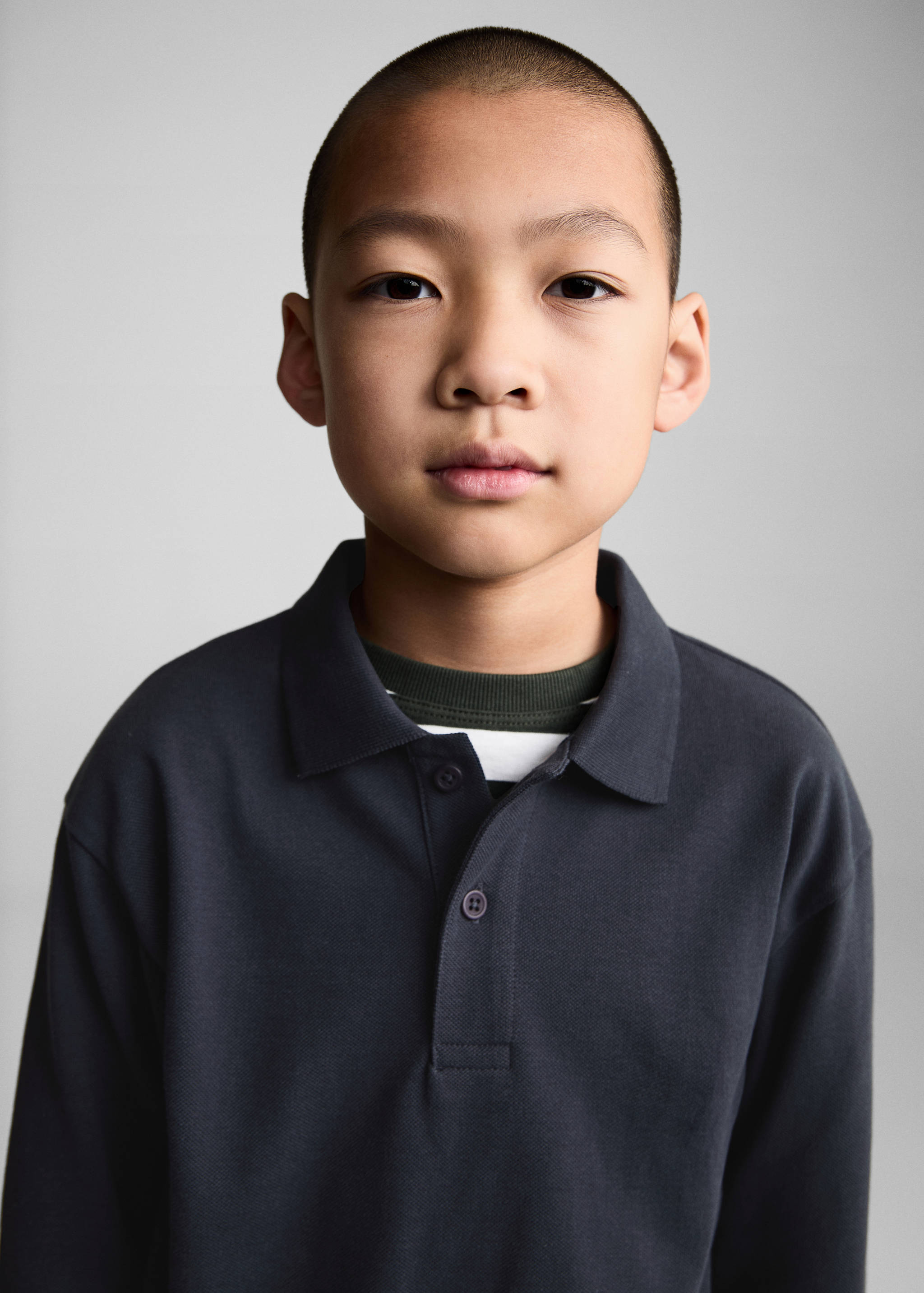 Long sleeves cotton polo - Details of the article 1