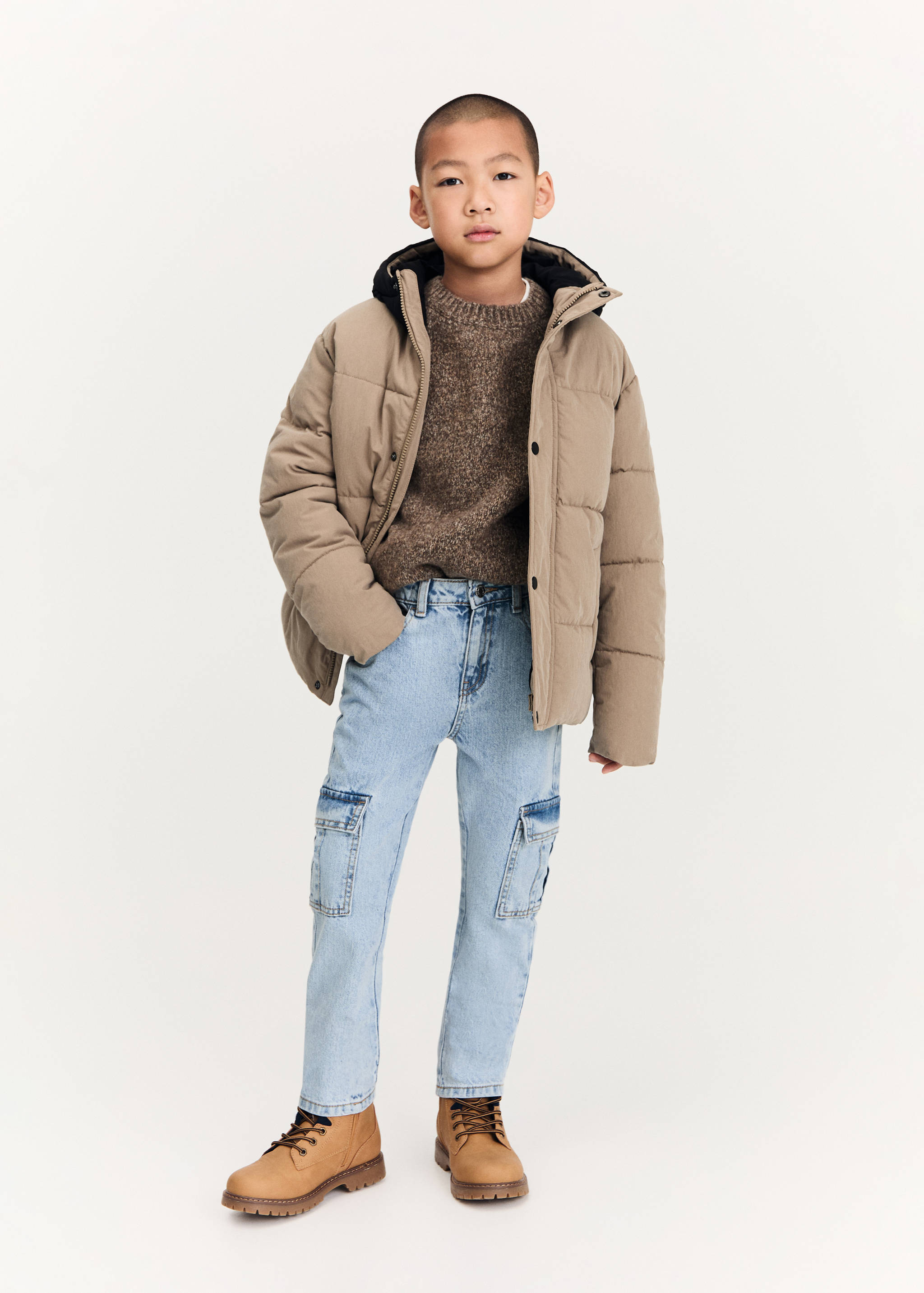 Mixed quilted jacket - General plane
