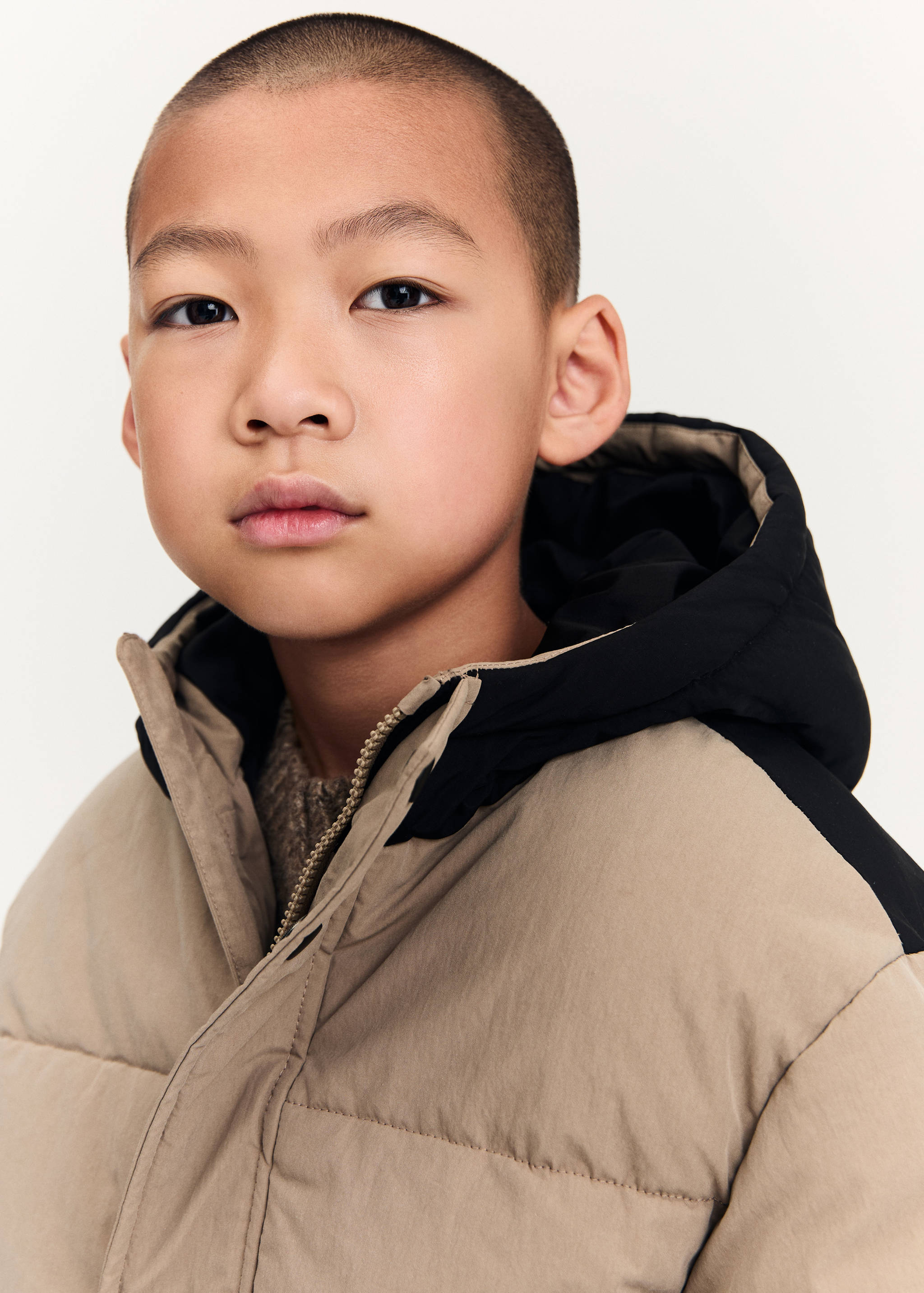 Mixed quilted jacket - Details of the article 1