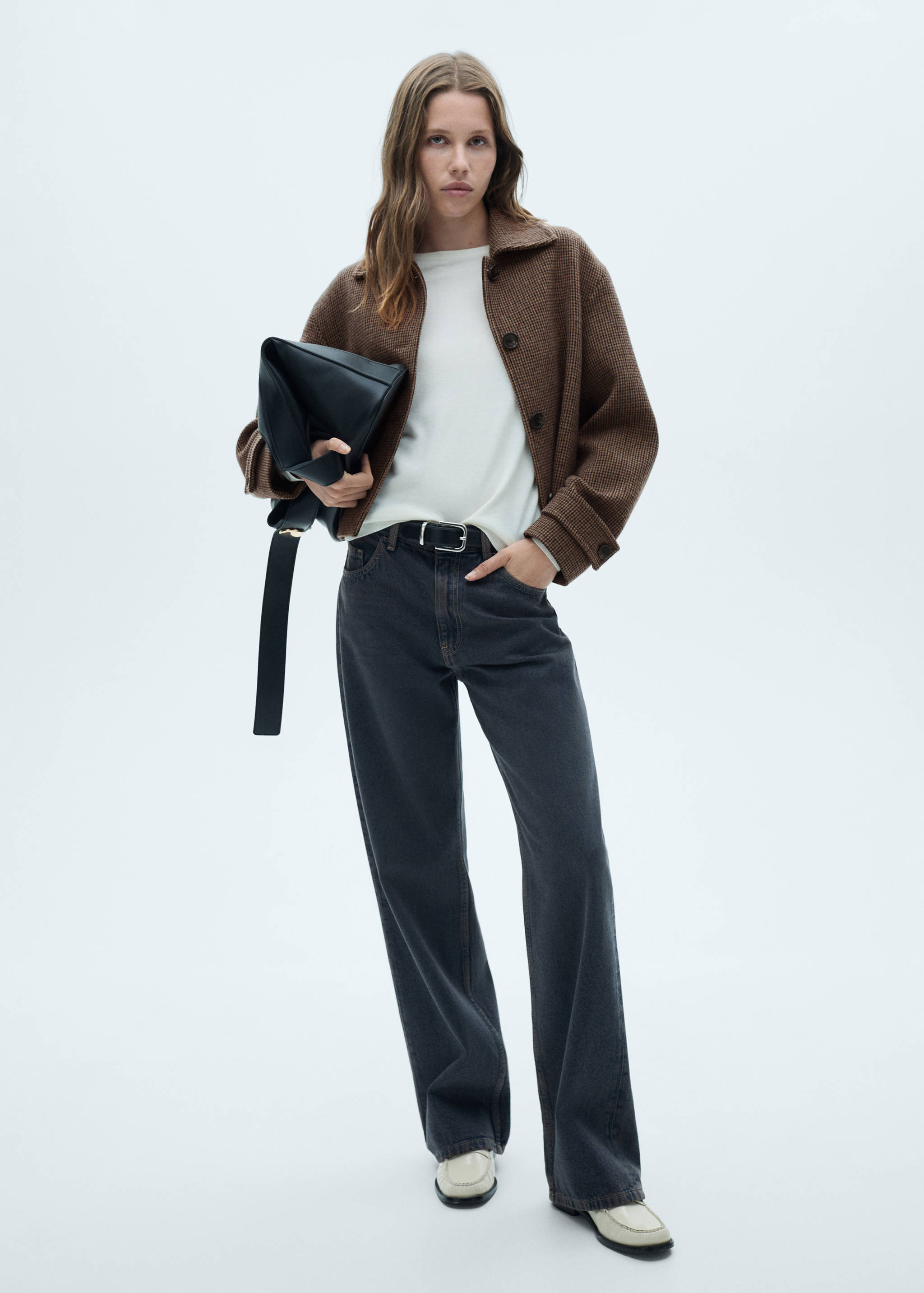 Micro-houndstooth wool jacket - General plane