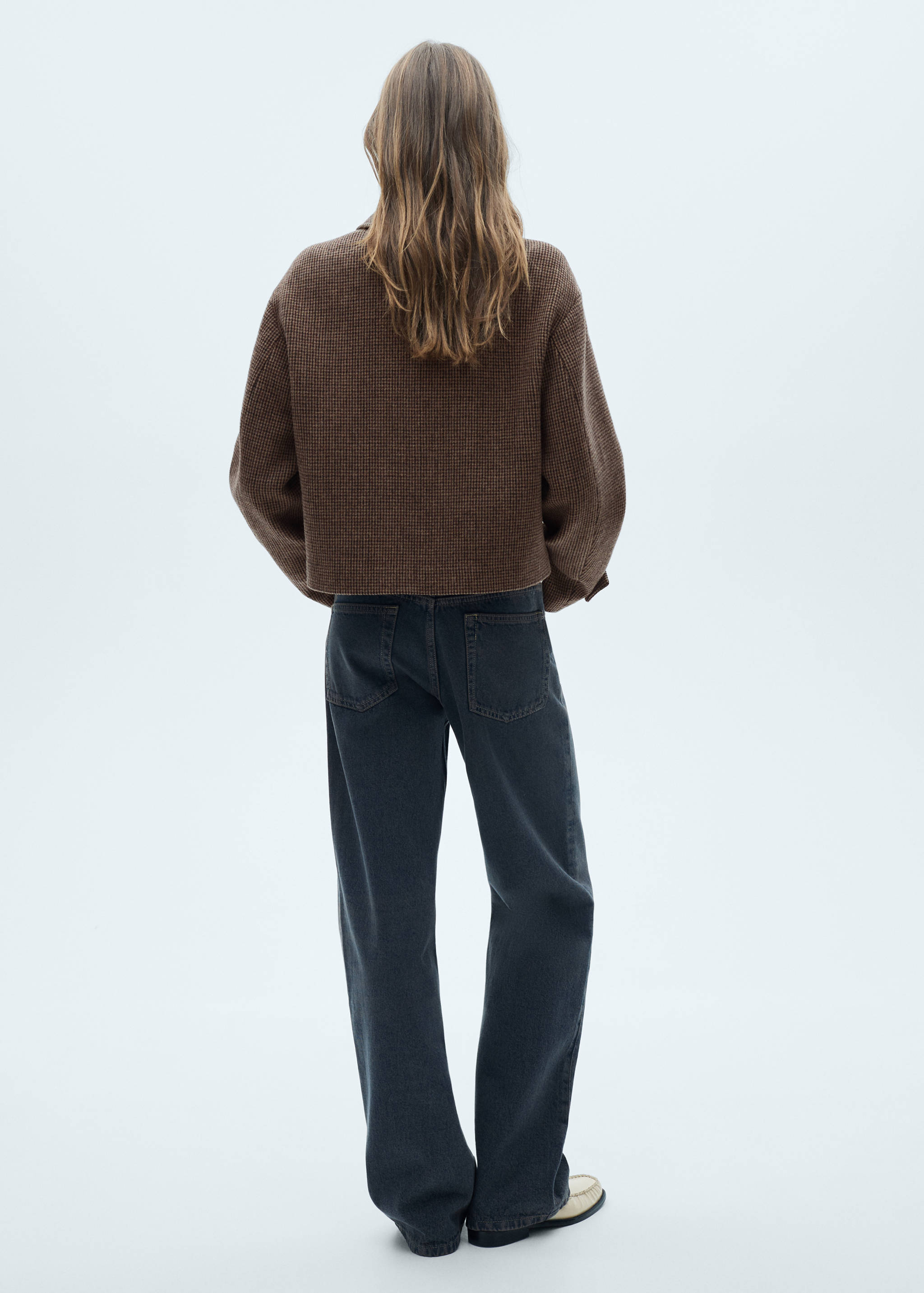 Micro-houndstooth wool jacket - Reverse of the article