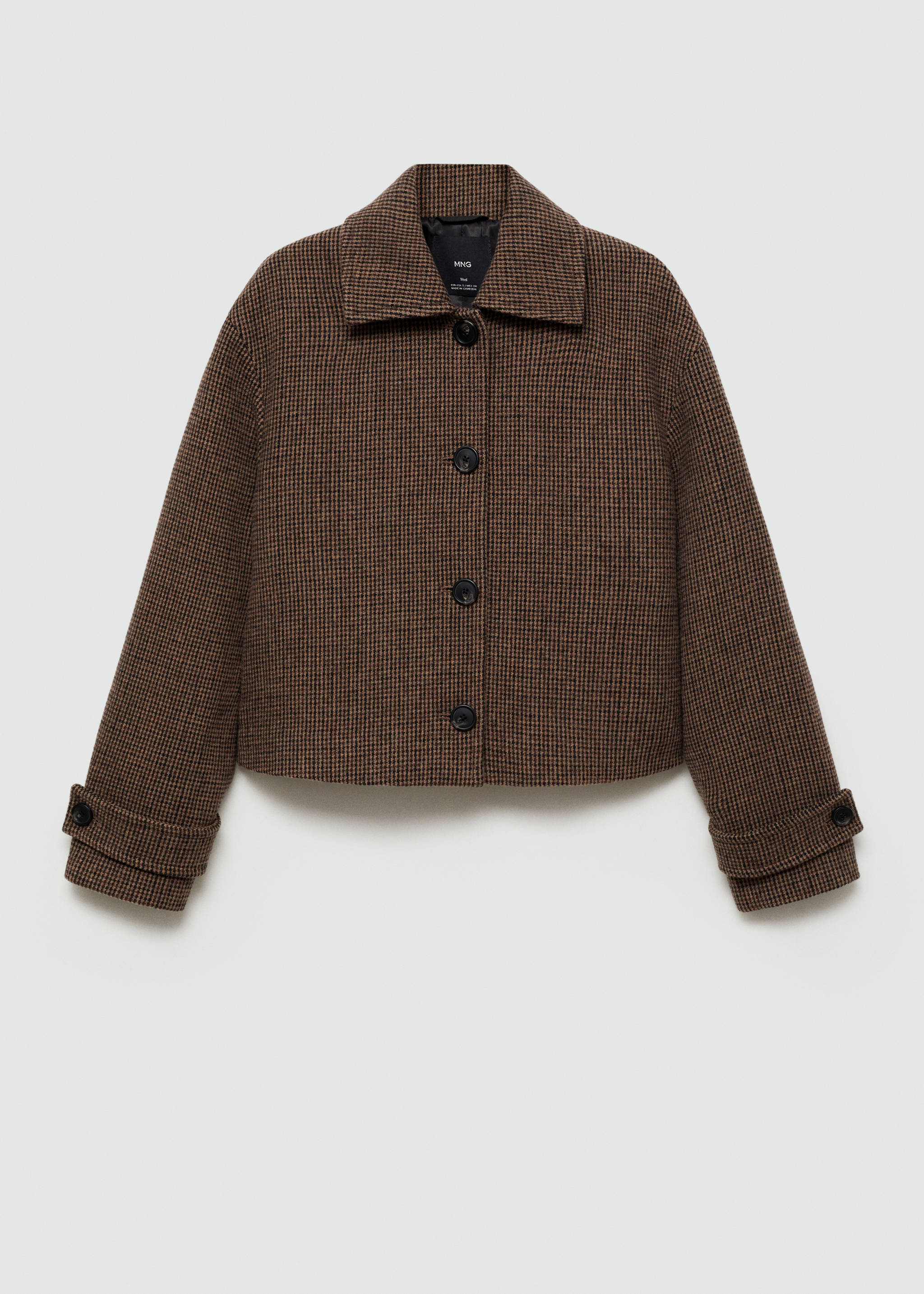 Micro-houndstooth wool jacket - Article without model