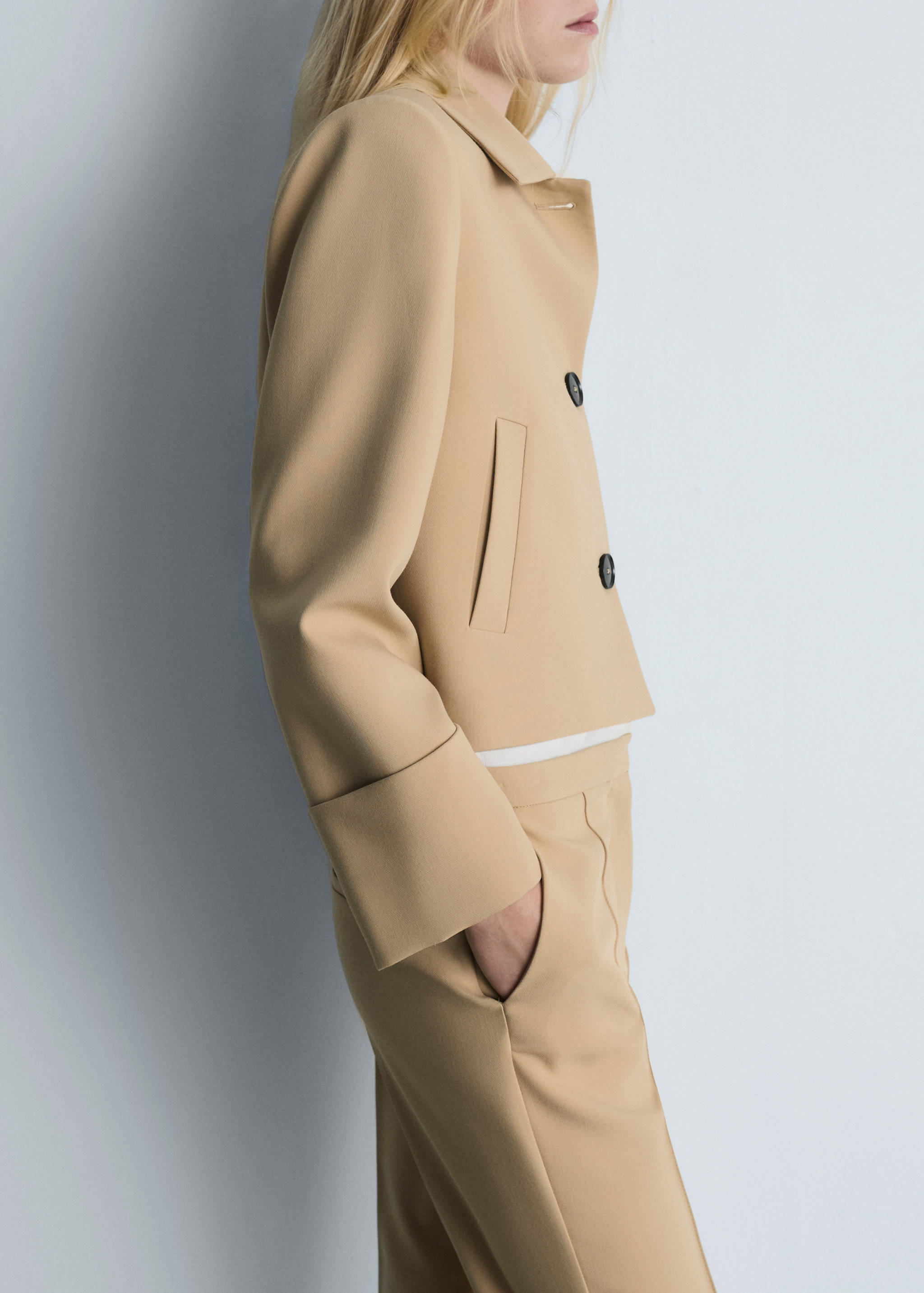Structured jacket with buttons - Medium plane