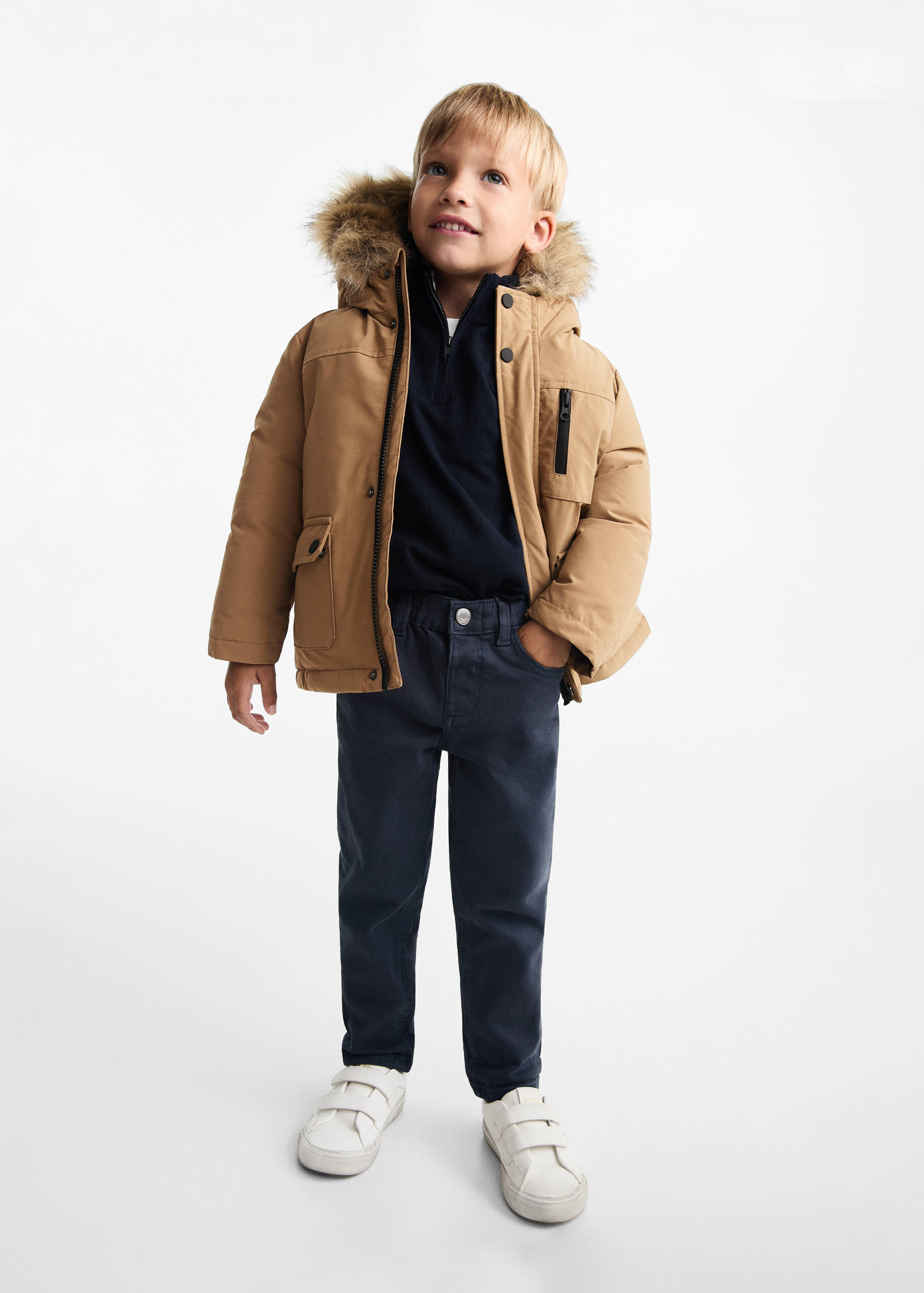 Fleece-lined quilted anorak - General plane