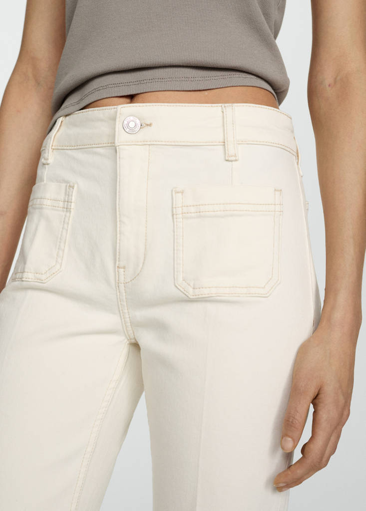 Flared cropped jeans with pockets — Off White