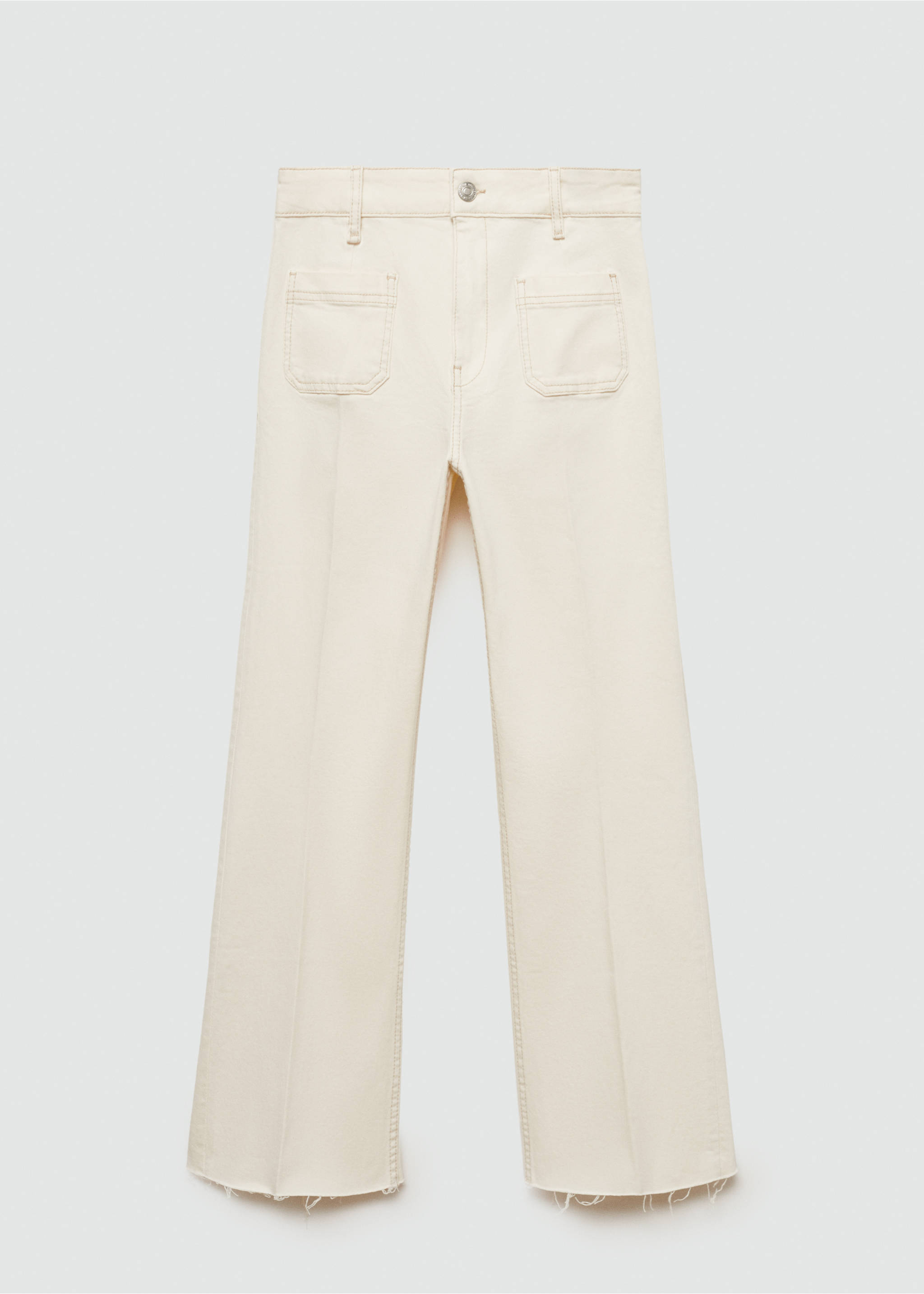 Flared cropped jeans with pockets - Article without model, Off White. Ref: 77086738-00.