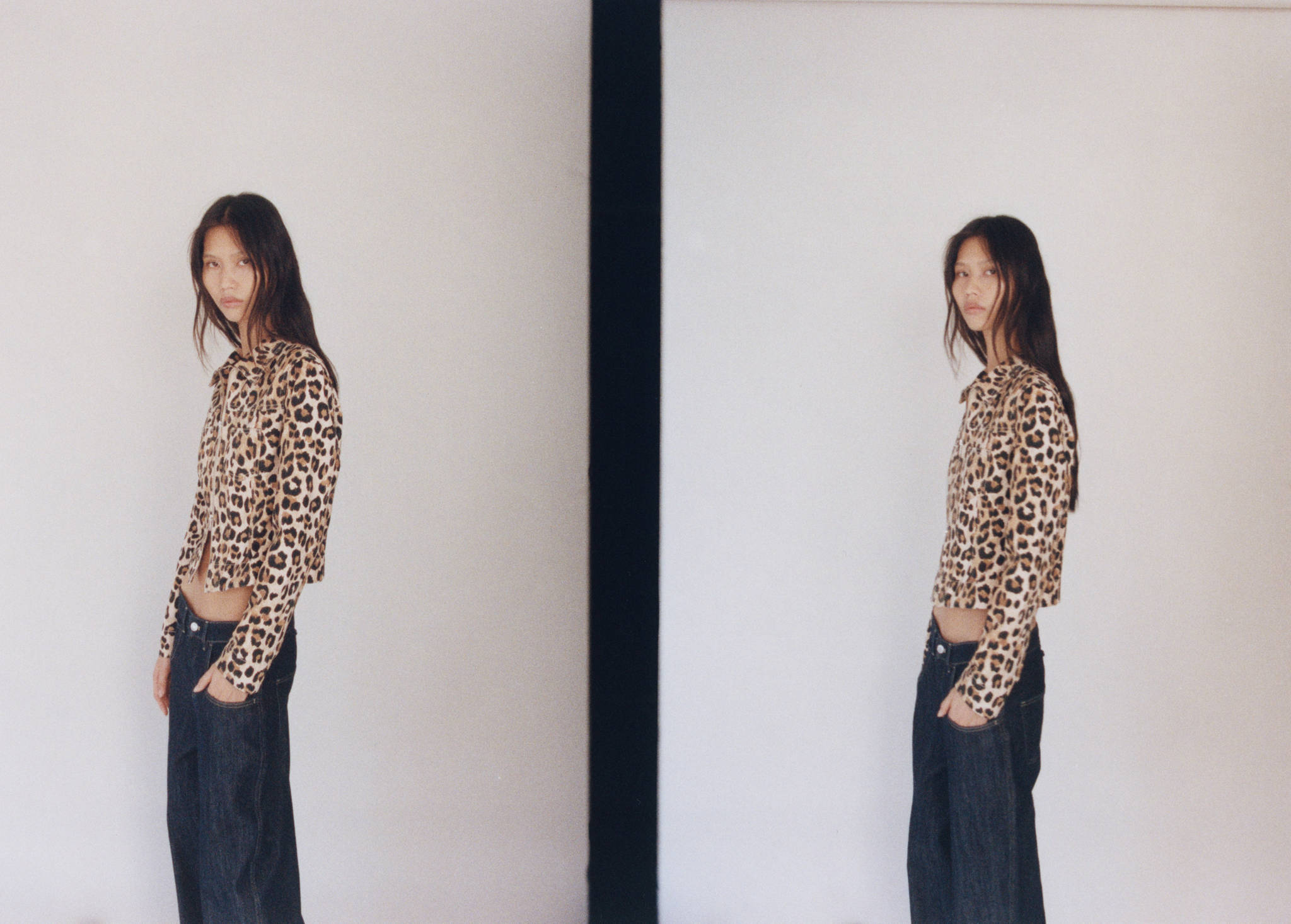 Leopard-print jacket with double zip - Panoramic plane