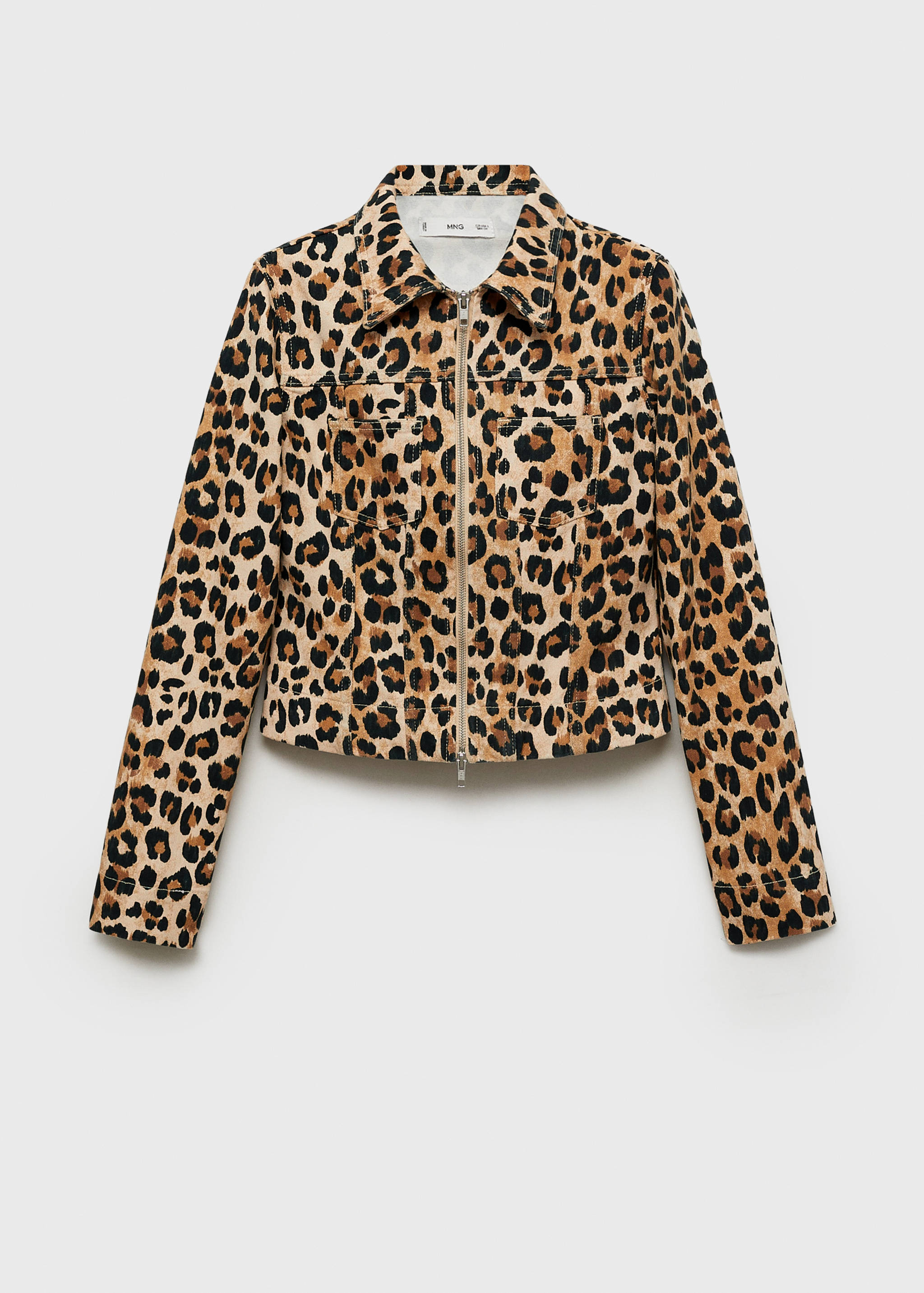 Leopard-print jacket with double zip - Article without model