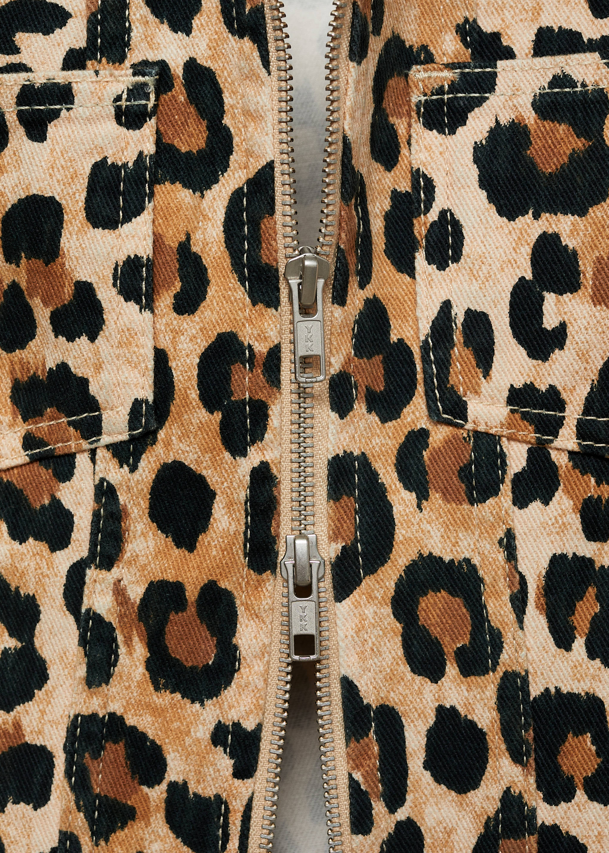Leopard-print jacket with double zip - Details of the article 8