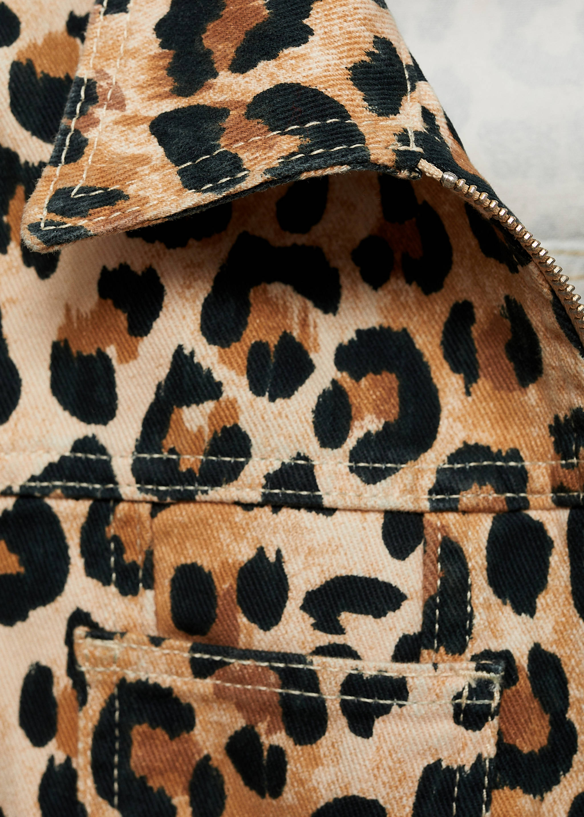 Leopard-print jacket with double zip - Details of the article 0