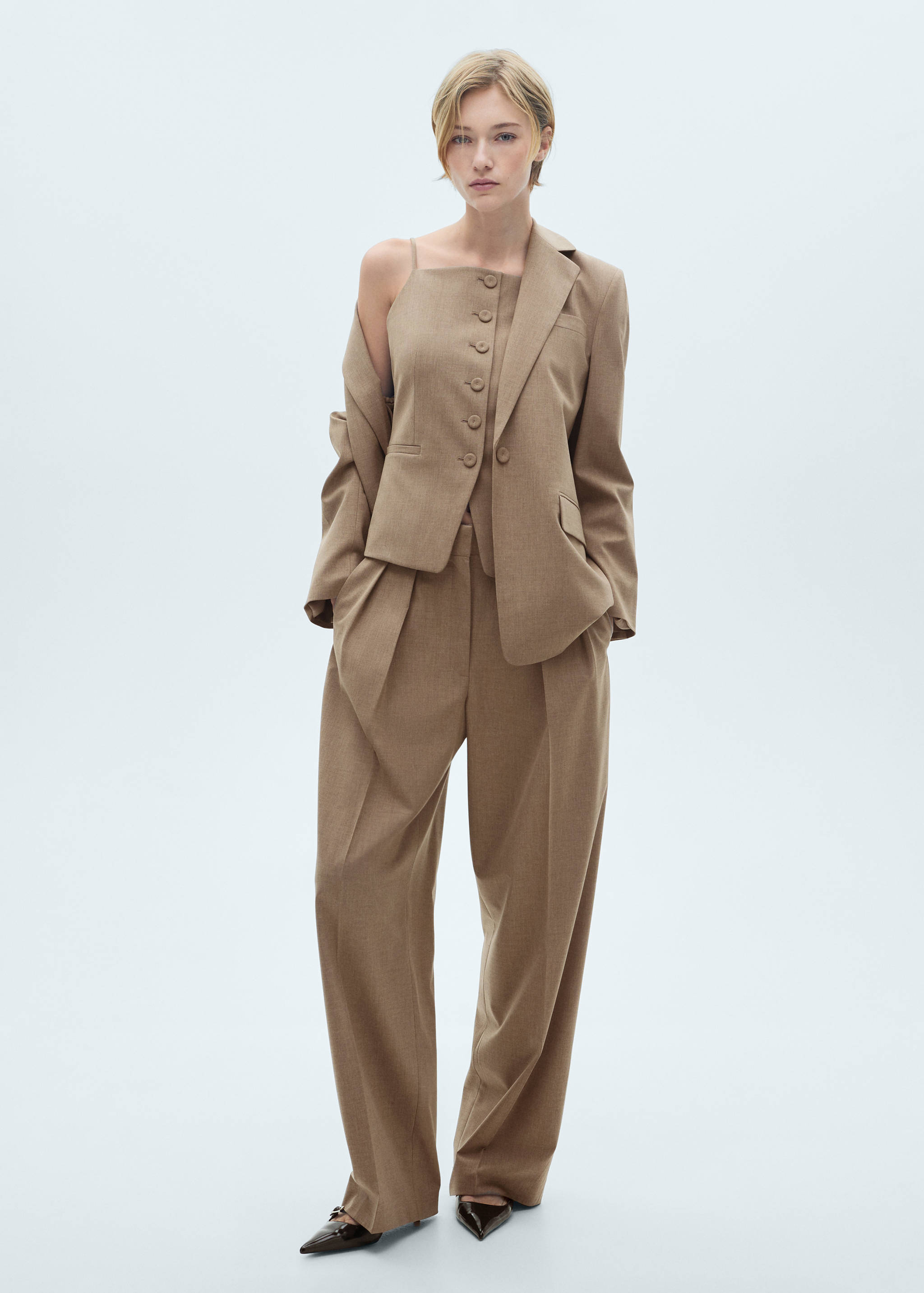 Chaleco traje lana - Plano general