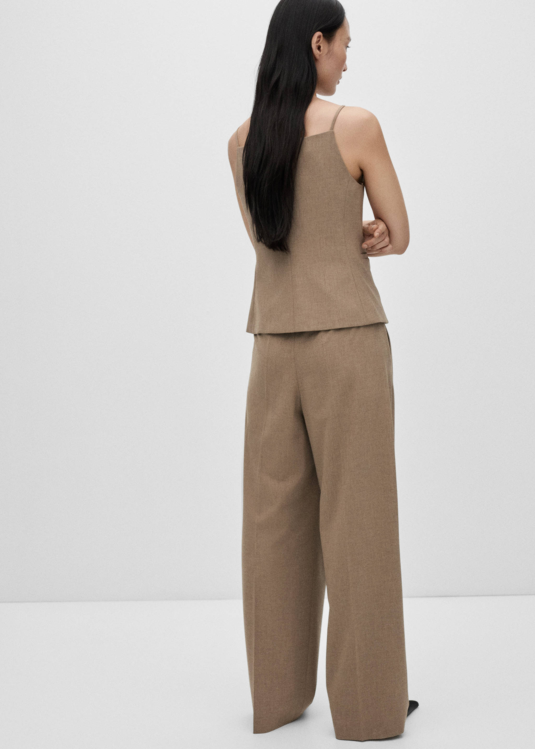 Check wool-blend suit waistcoat - Reverse of the article