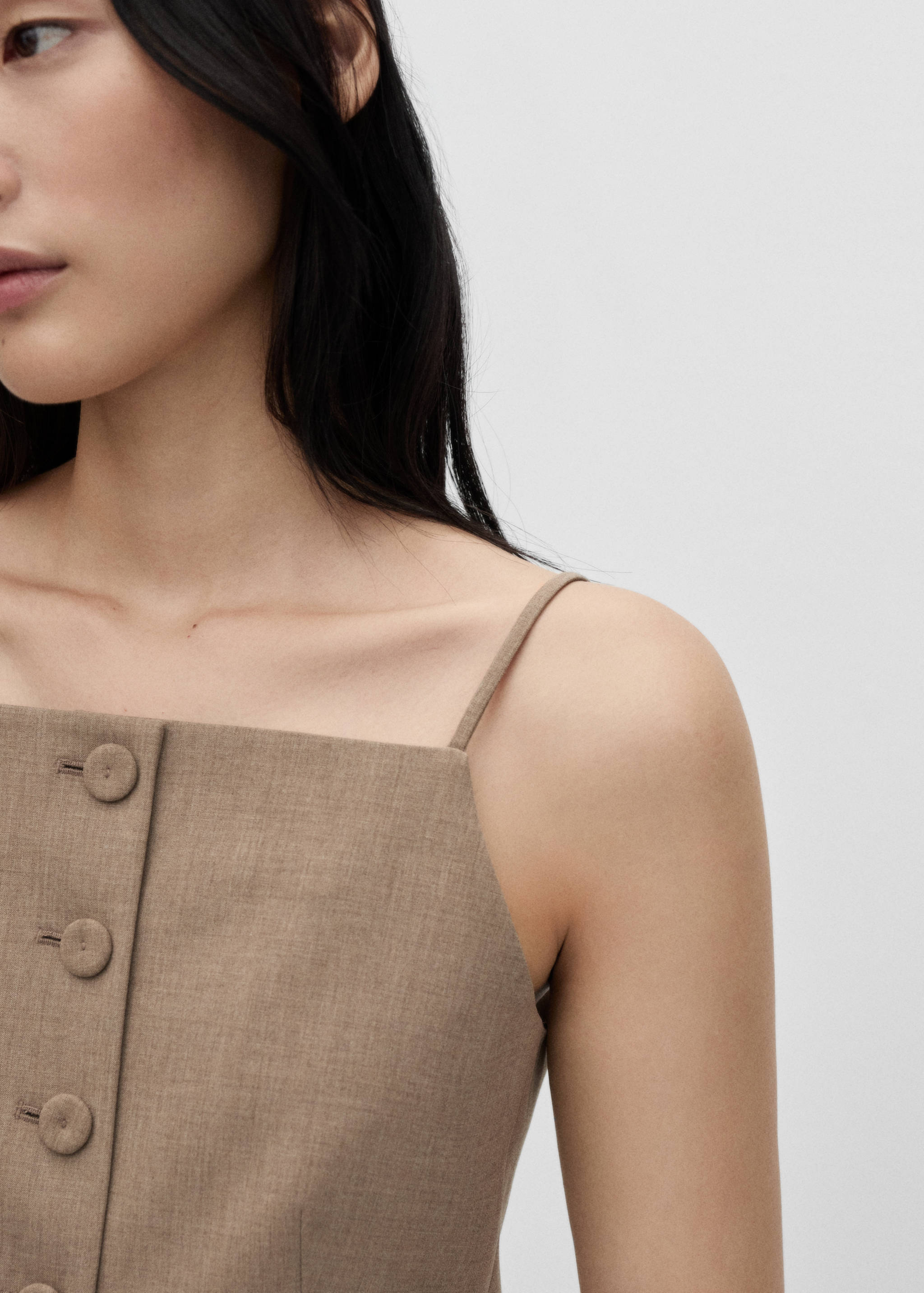 Check wool-blend suit waistcoat - Details of the article 3