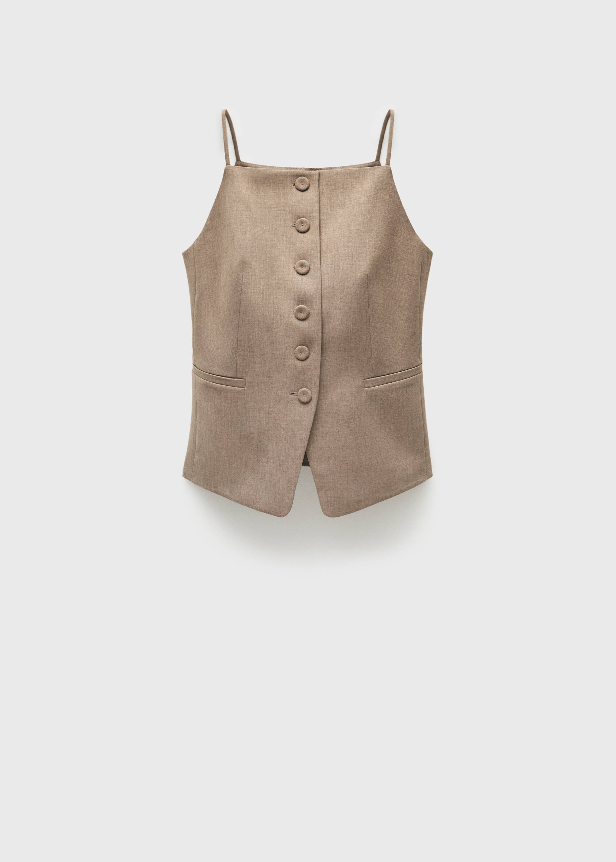 Check wool-blend suit vest - Article without model