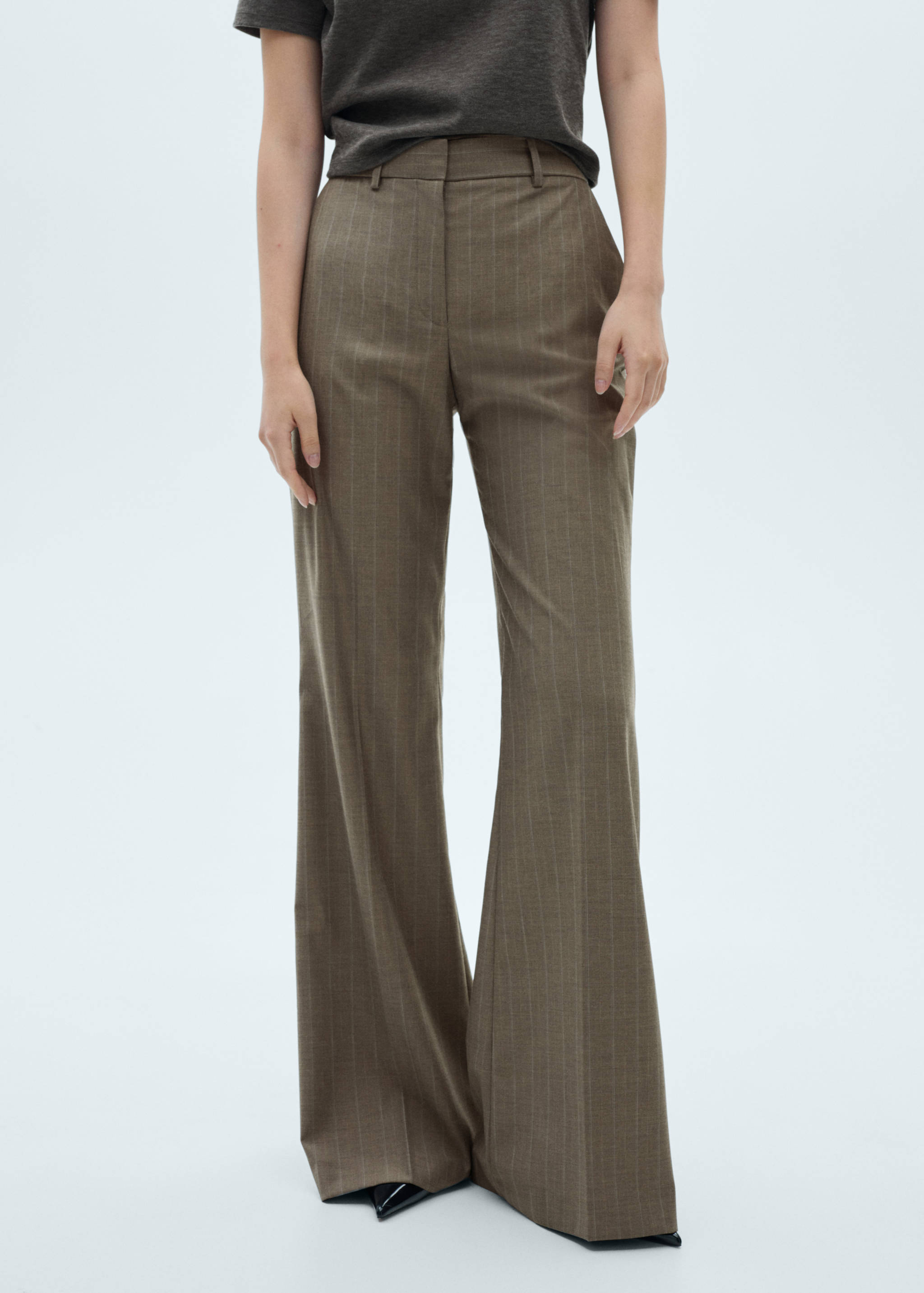 Pinstripe flared trousers - Medium plane