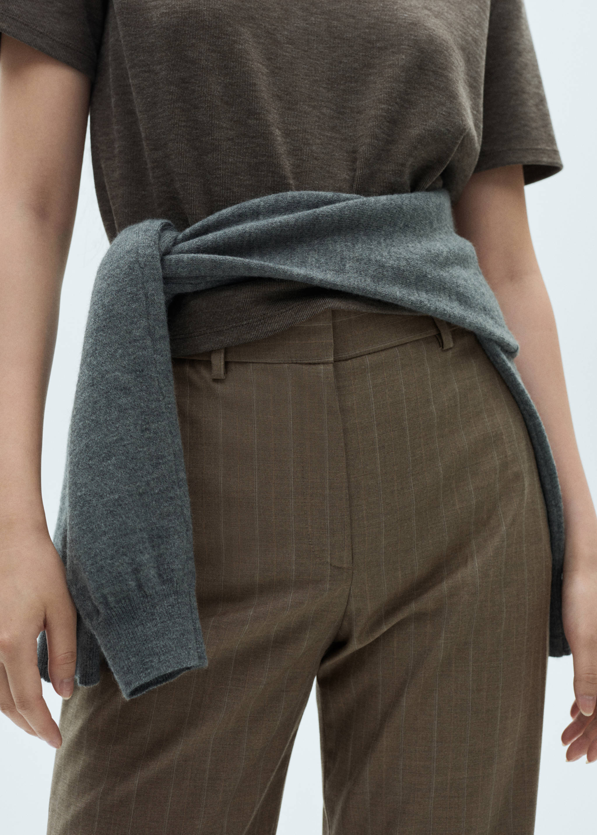 Pinstripe flared trousers - Details of the article 1