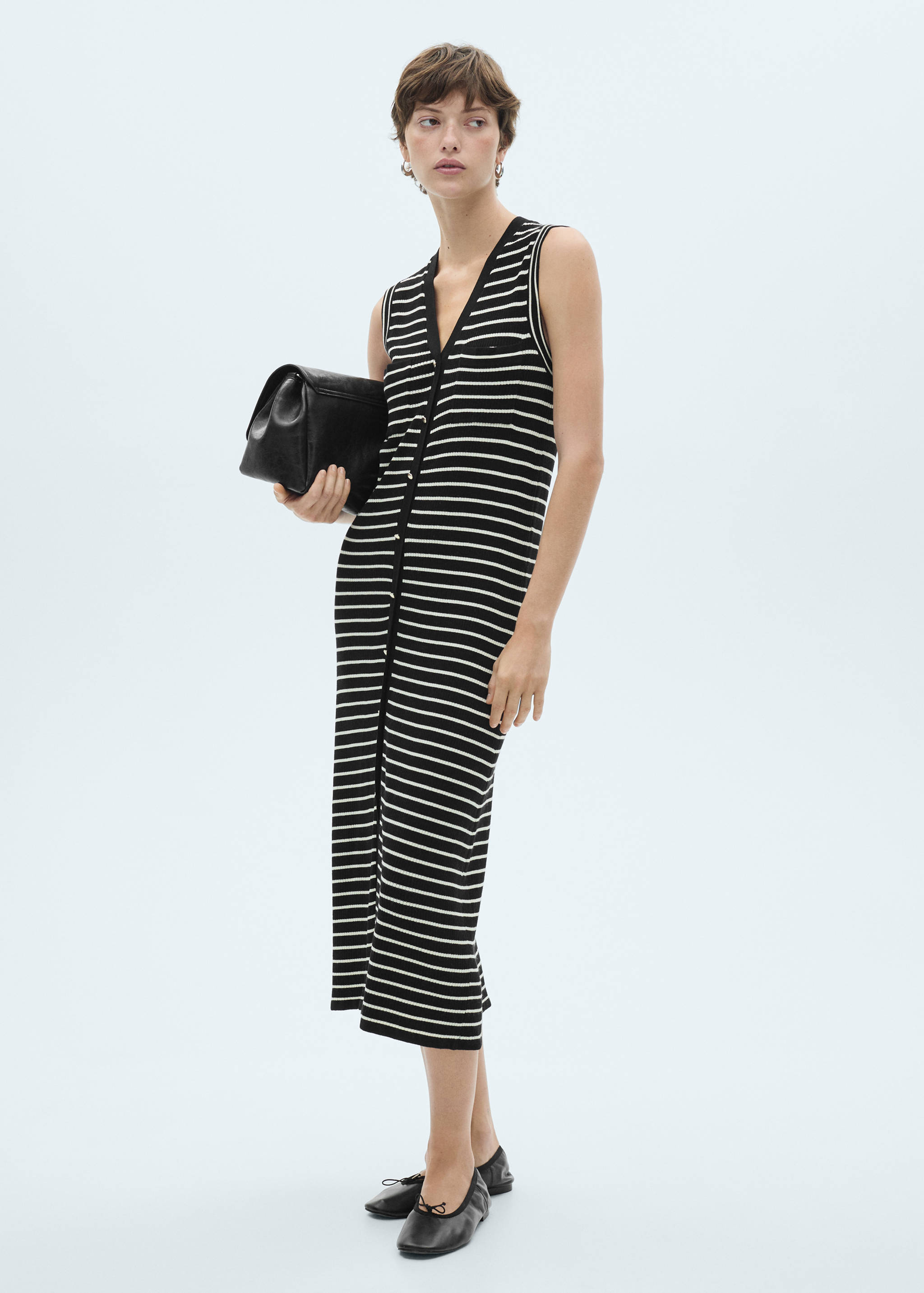 Vestido punto rayas - Plano general