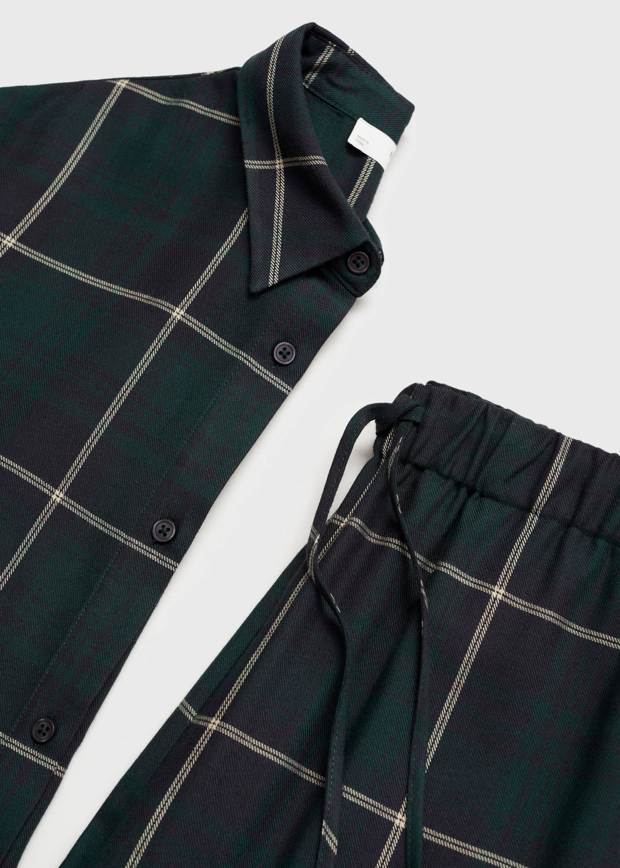 Camisa pijama cuadros franela - Detalle del artículo 0