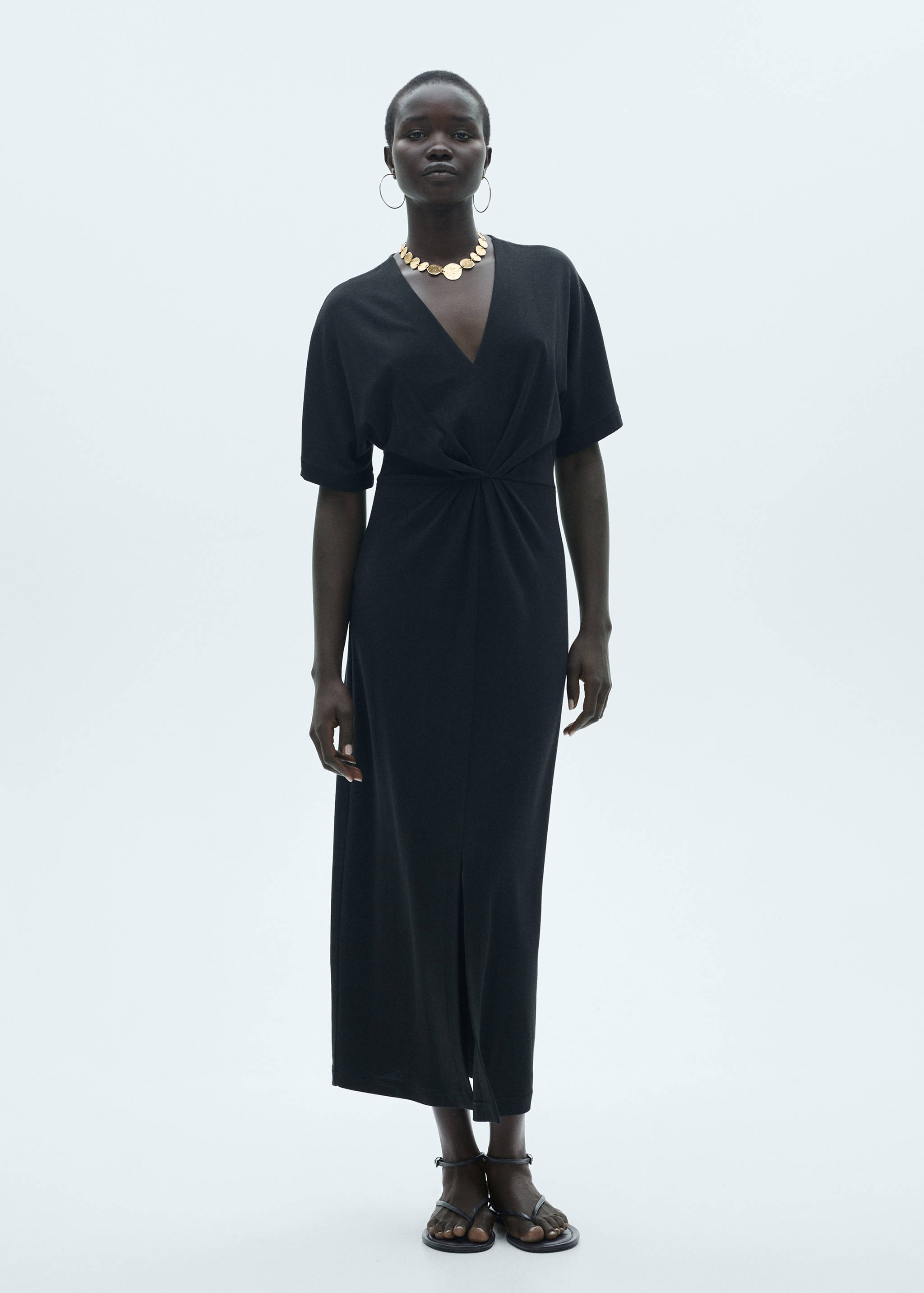 Robe drapée manches courtes - Plan général