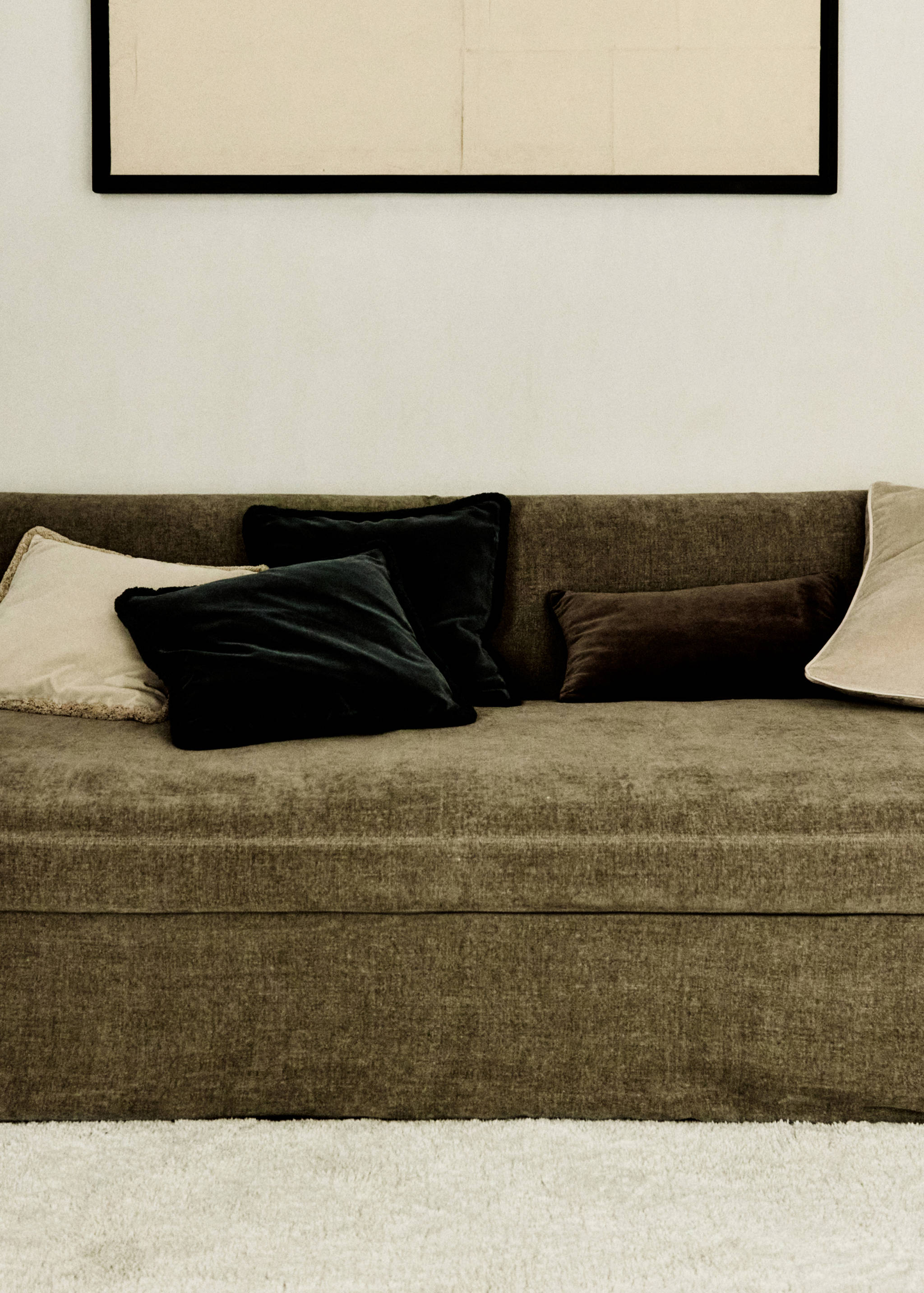 Fringed velvet cushion cover 45x45cm - Details of the article 6