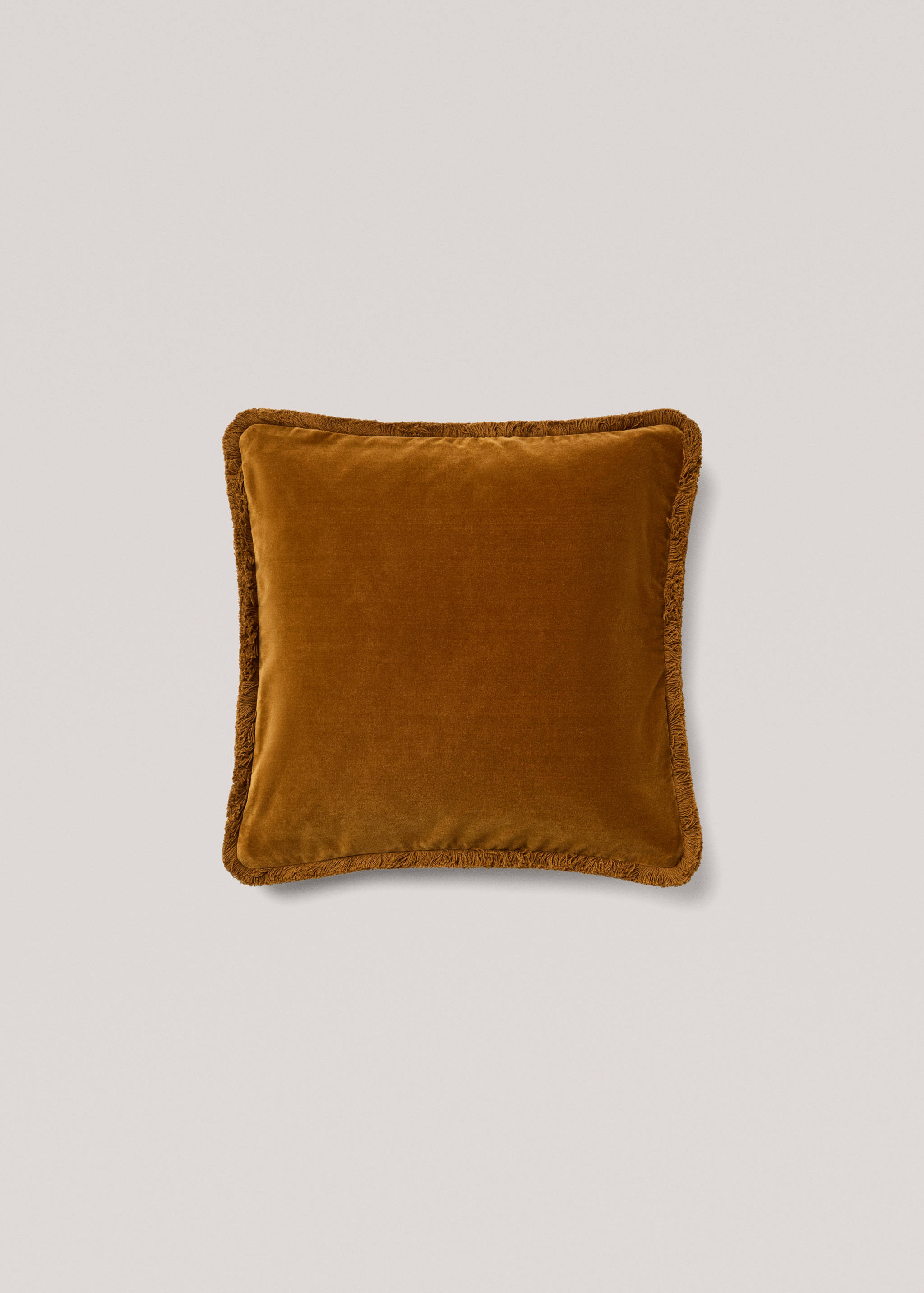 Fringed velvet cushion cover 45x45cm - Article without model