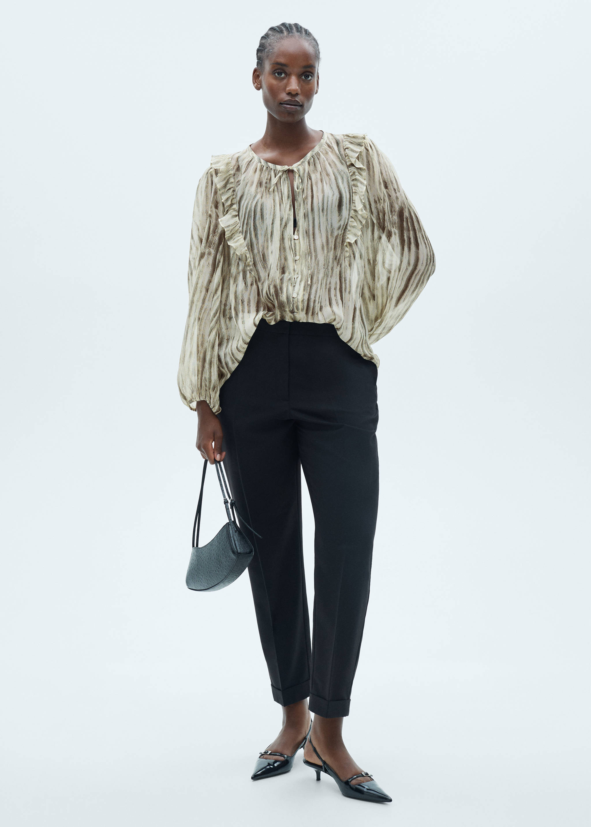 بلوزة مطبوعة شبه شفافة - تفاصيل المنتج 3