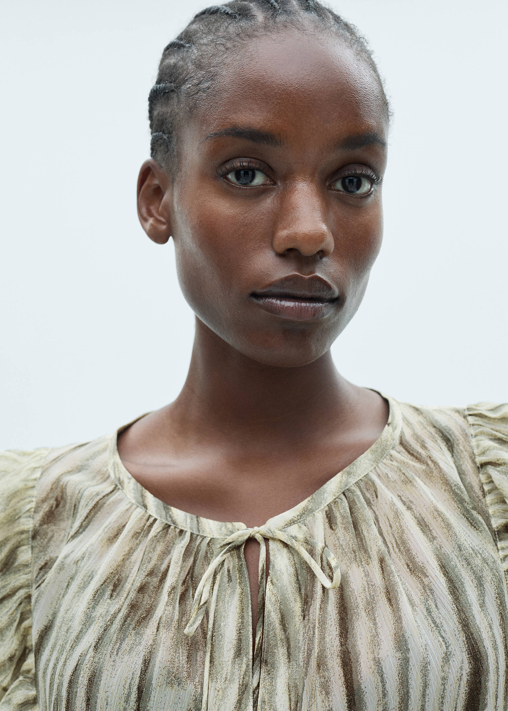 بلوزة مطبوعة شبه شفافة - تفاصيل المنتج 4