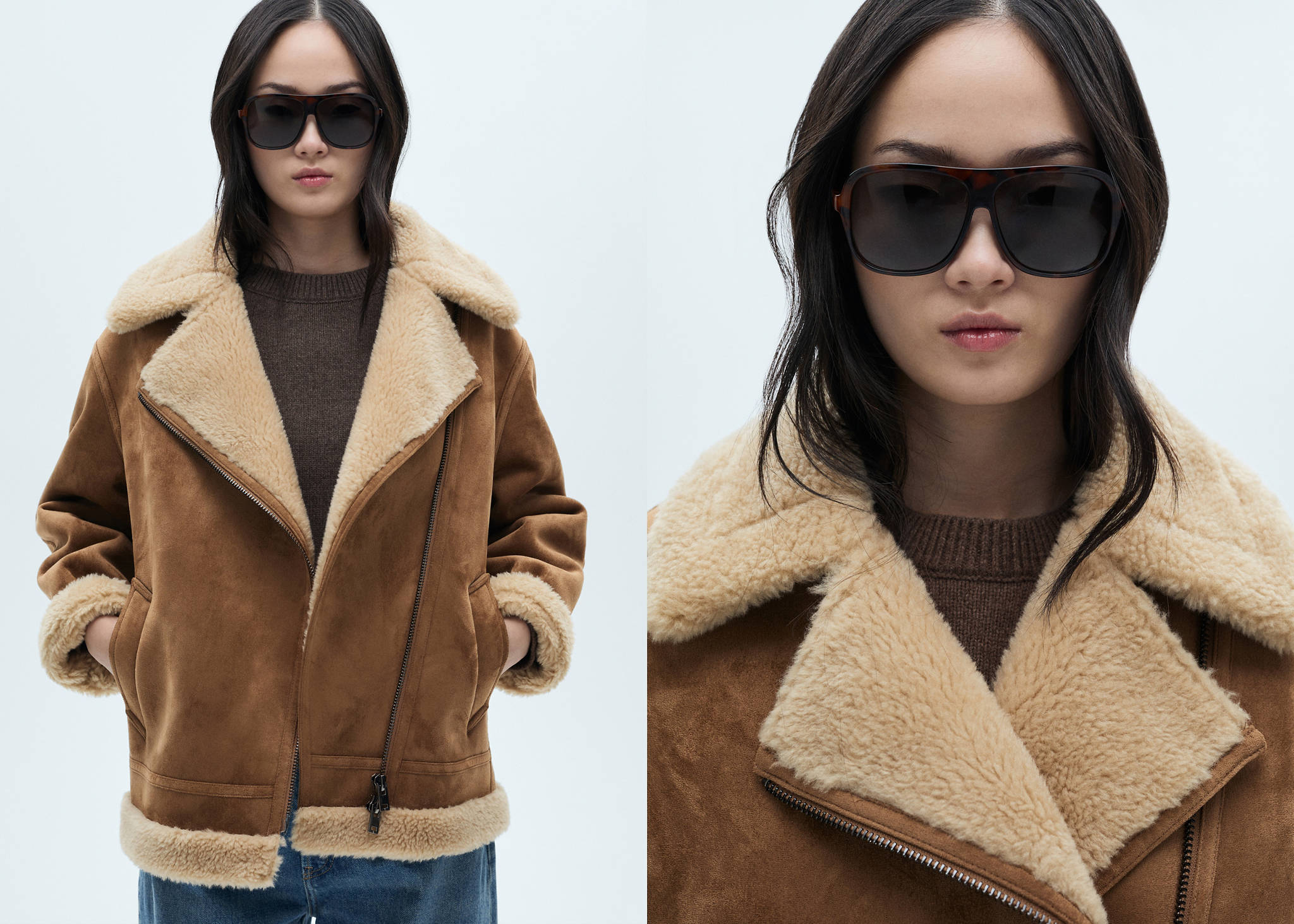 Double-faced faux-leather jacket - Panoramic plane