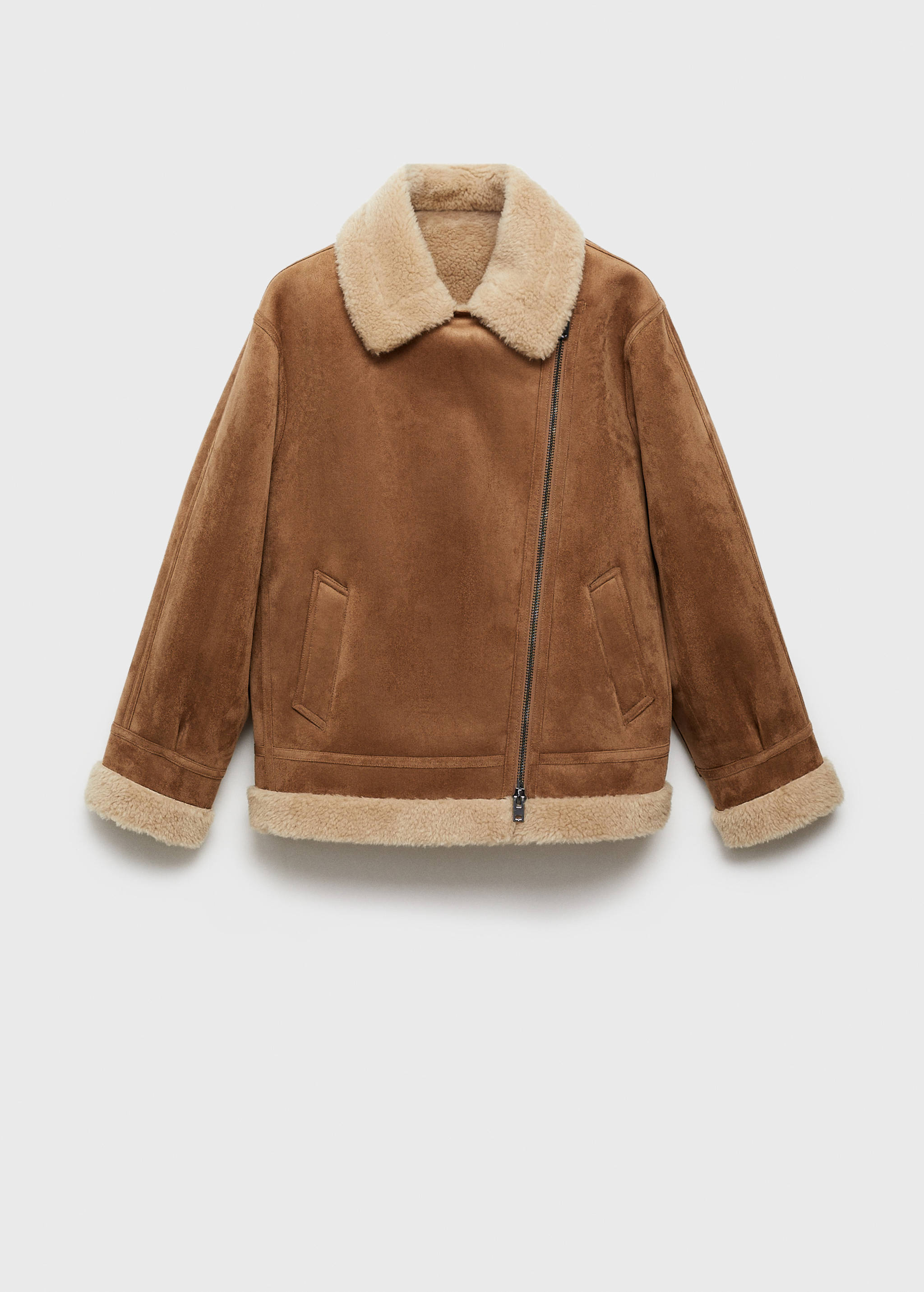 Double-faced faux-leather jacket - Article without model
